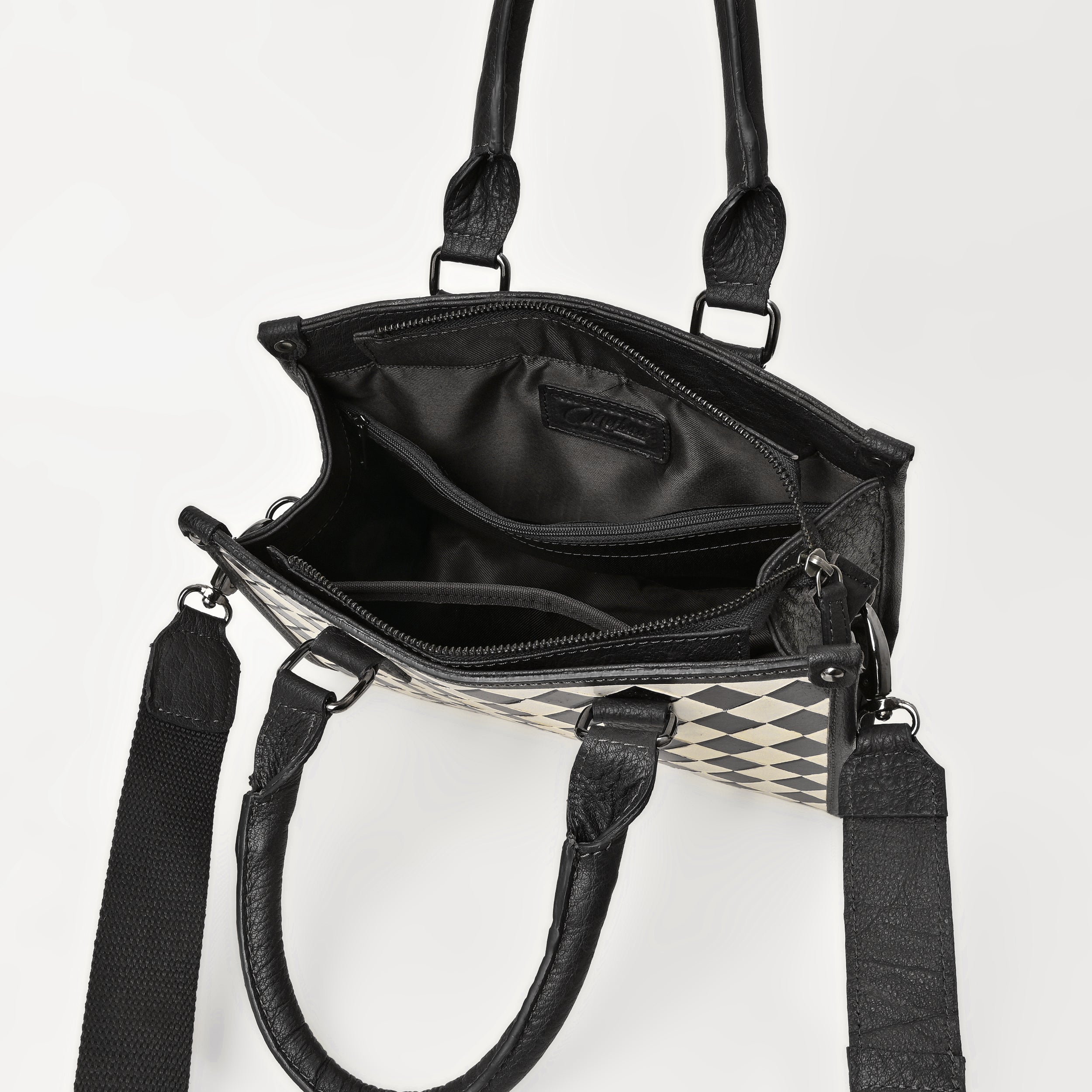 Ridgefield Checker Tote – Handcrafted Western Leather Tote