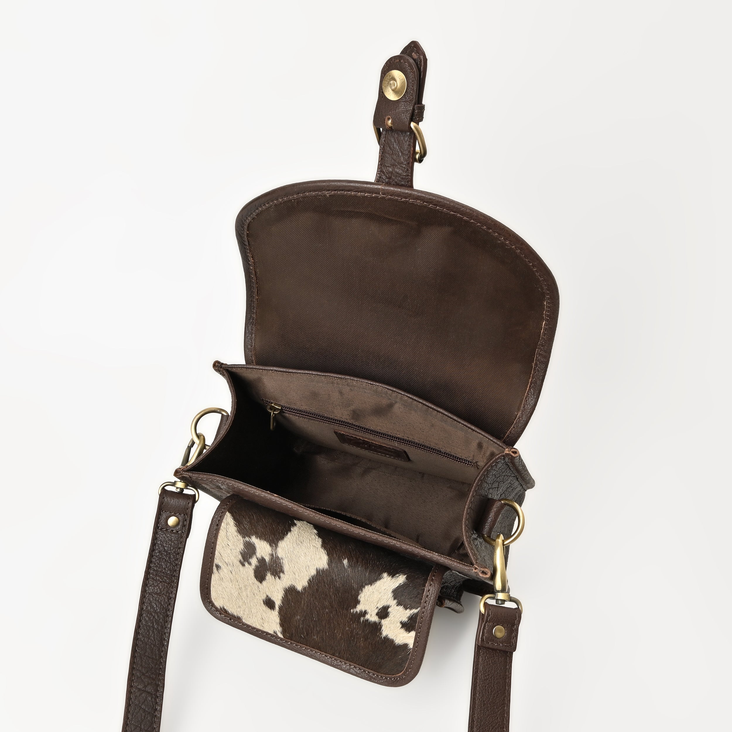 Rustic Raven Crossbody – Western Cowhide Leather Bag