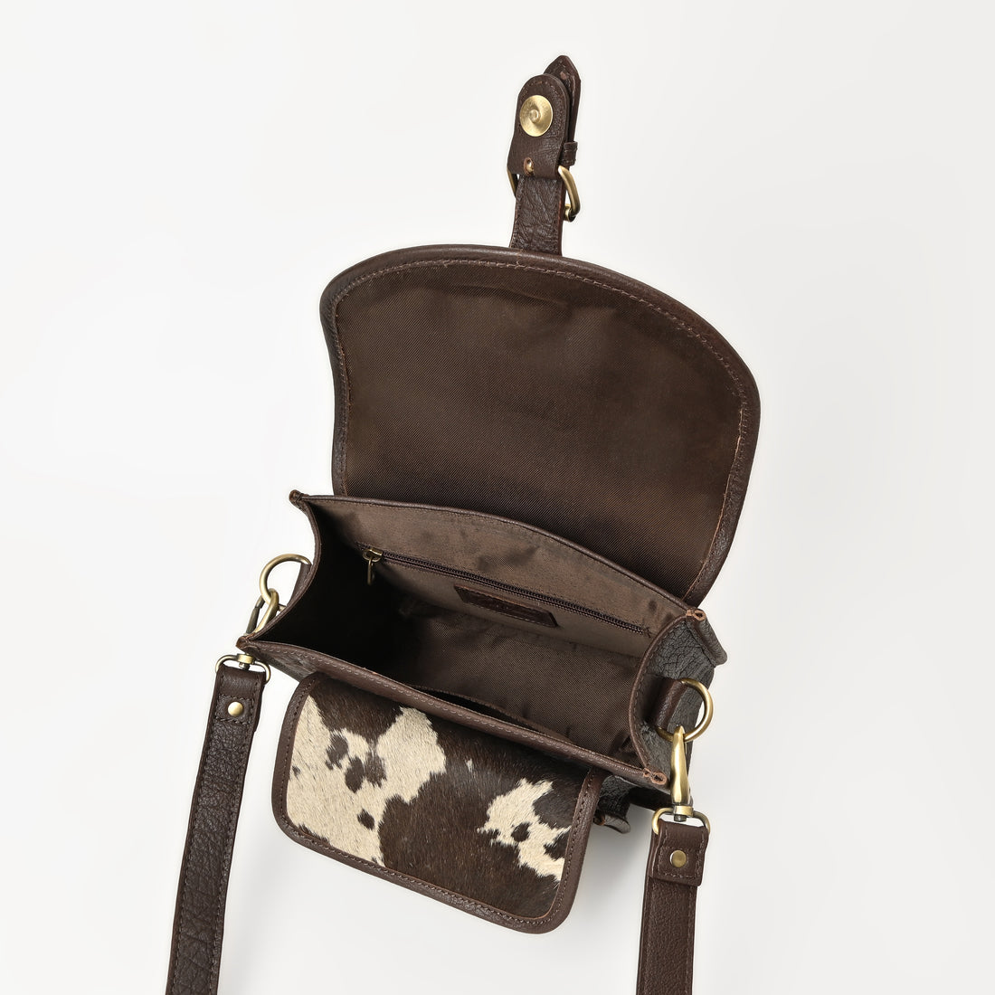 Rustic Raven Crossbody – Western Cowhide Leather Bag