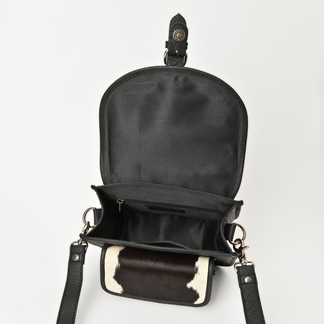 Rustic Raven Crossbody – Western Cowhide Leather Bag