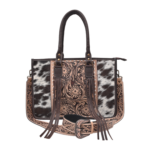 Handcrafted Cowhide Hairon Leather Tote Bag