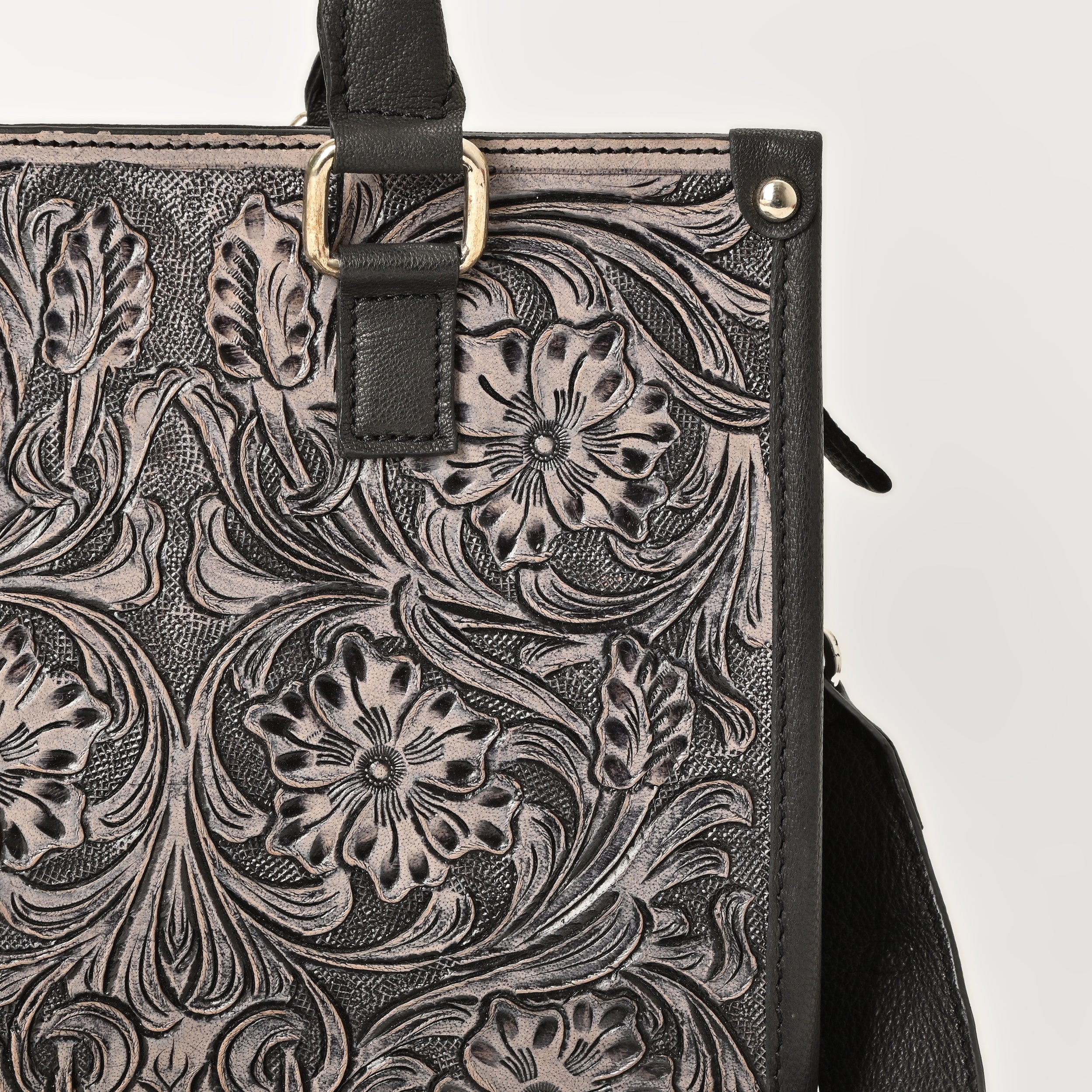 Hand Crafted Floral Tooled Bag – Western Leather Handbag