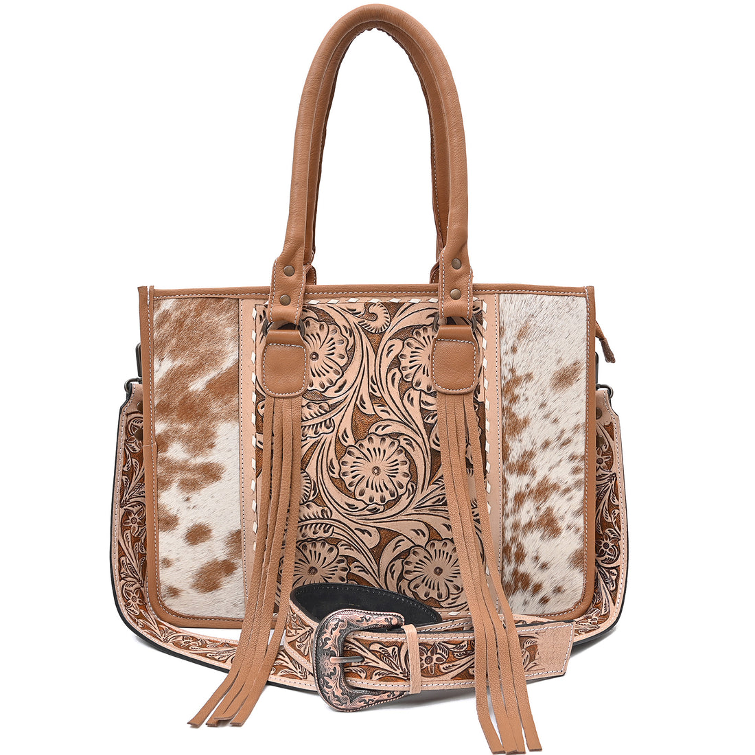 Handcrafted Cowhide Hairon Leather Tote Bag