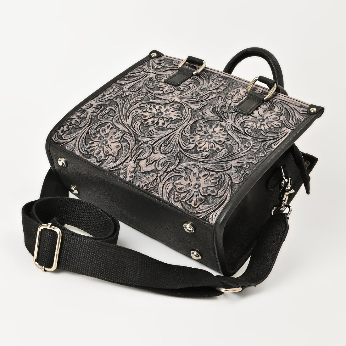 Hand Crafted Floral Tooled Bag – Western Leather Handbag