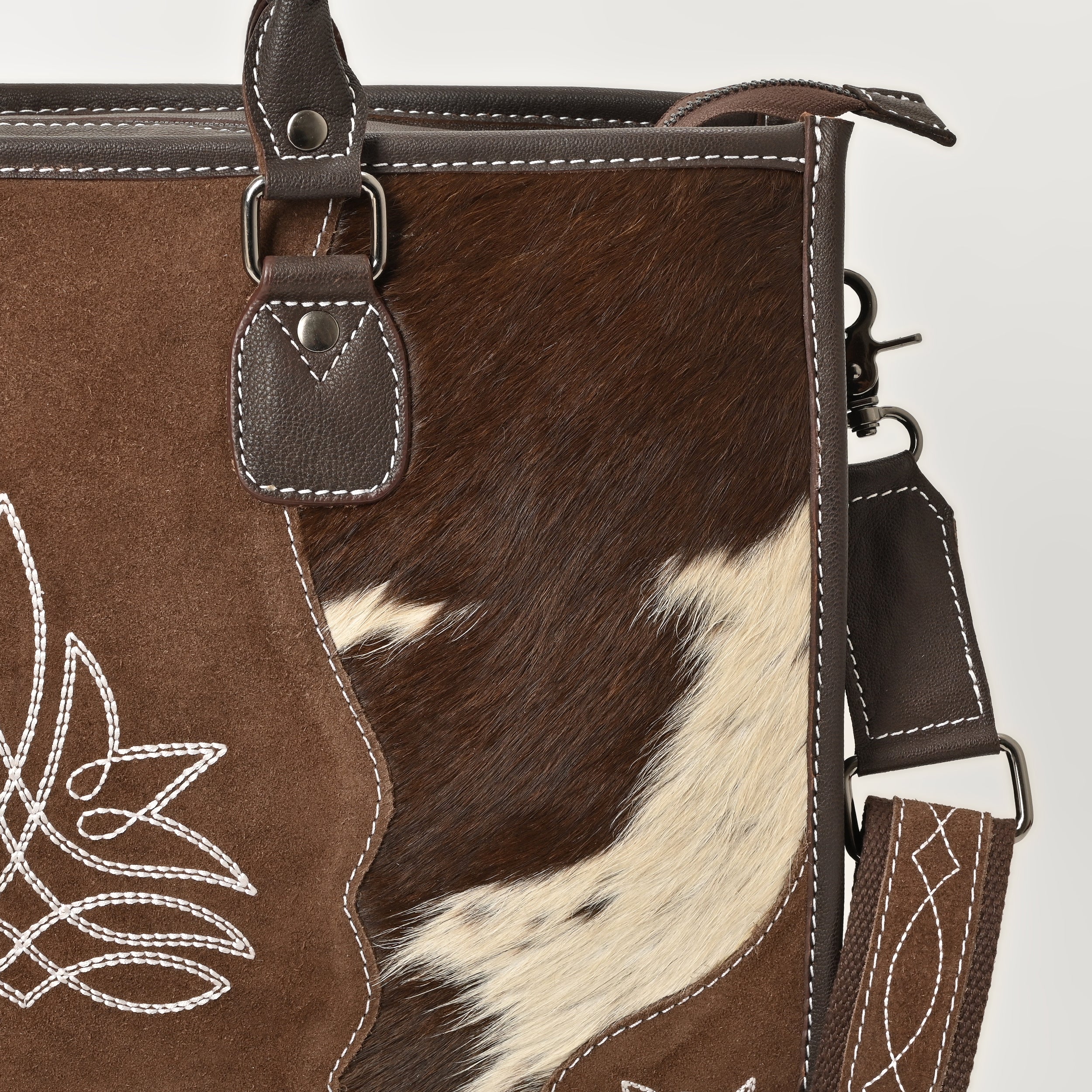 Wildflower Ranch Cowhide Tote – Western Cowhide Leather Tote
