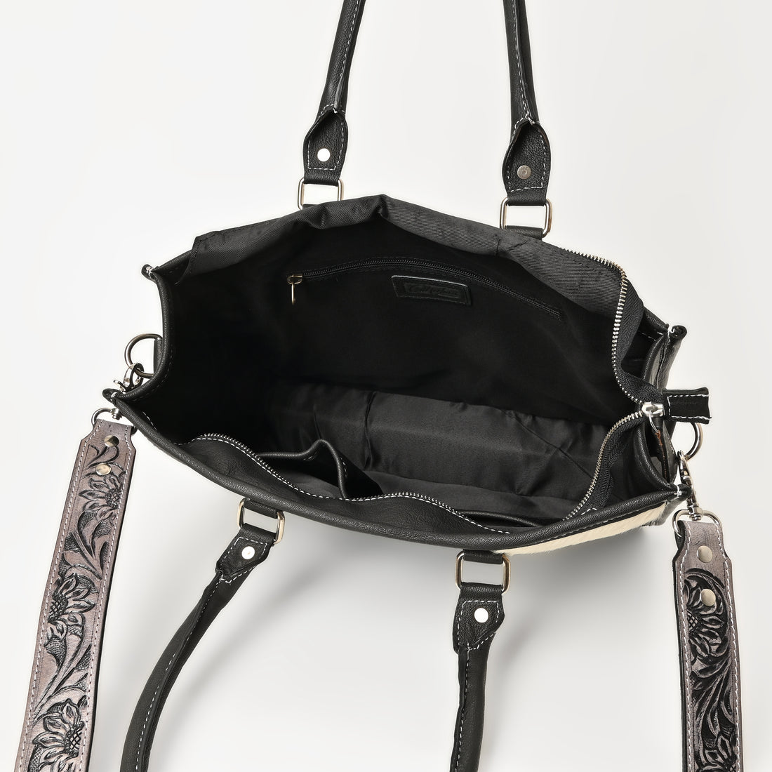 Hand Crafted Cowhide Floral Bag – Western Leather Handbag