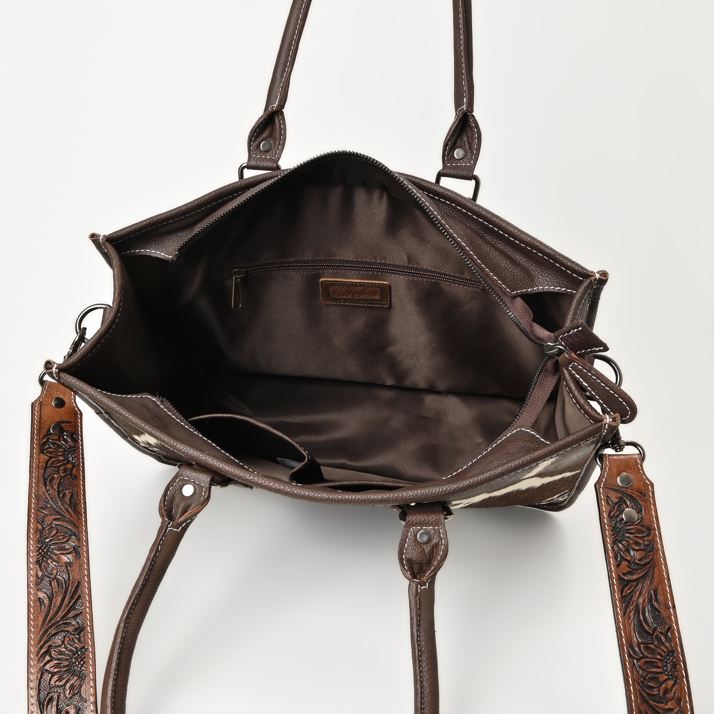 Hand Crafted Cowhide Floral Bag – Western Leather Handbag