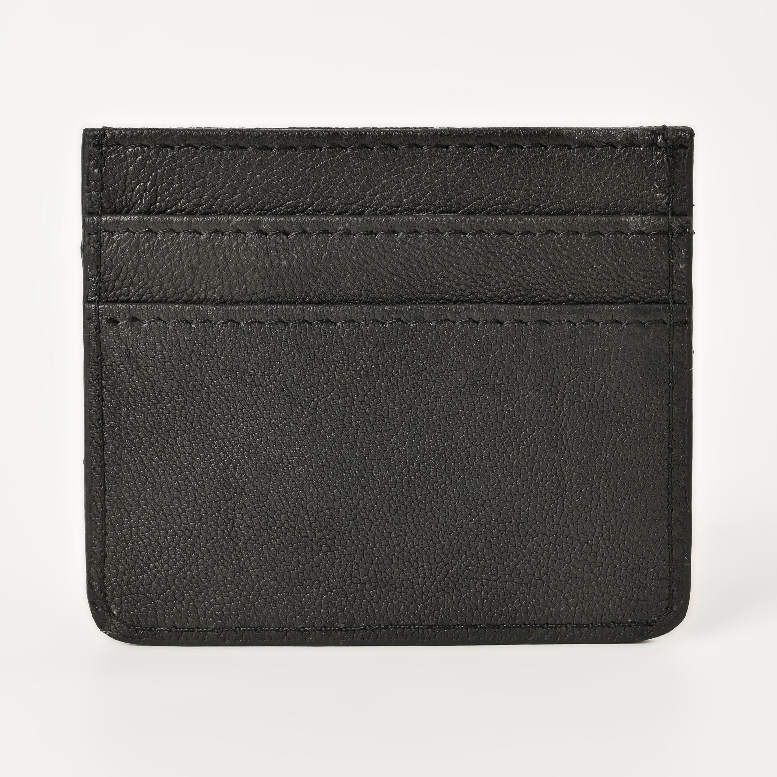 Black & Ivory Grid Card Wallet – Handcrafted Leather