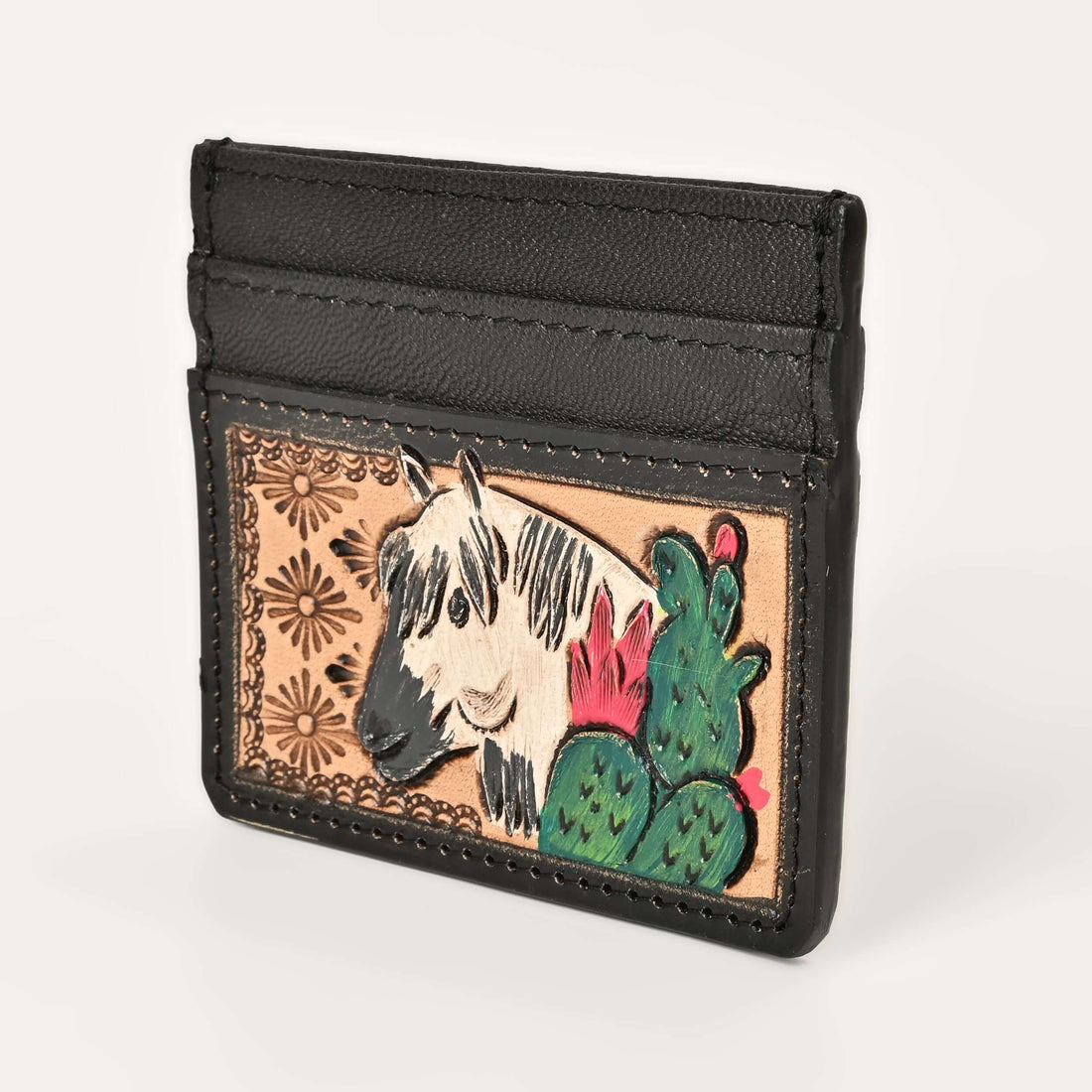 Desert Spirit Horse Card Holder – Handcrafted Leather