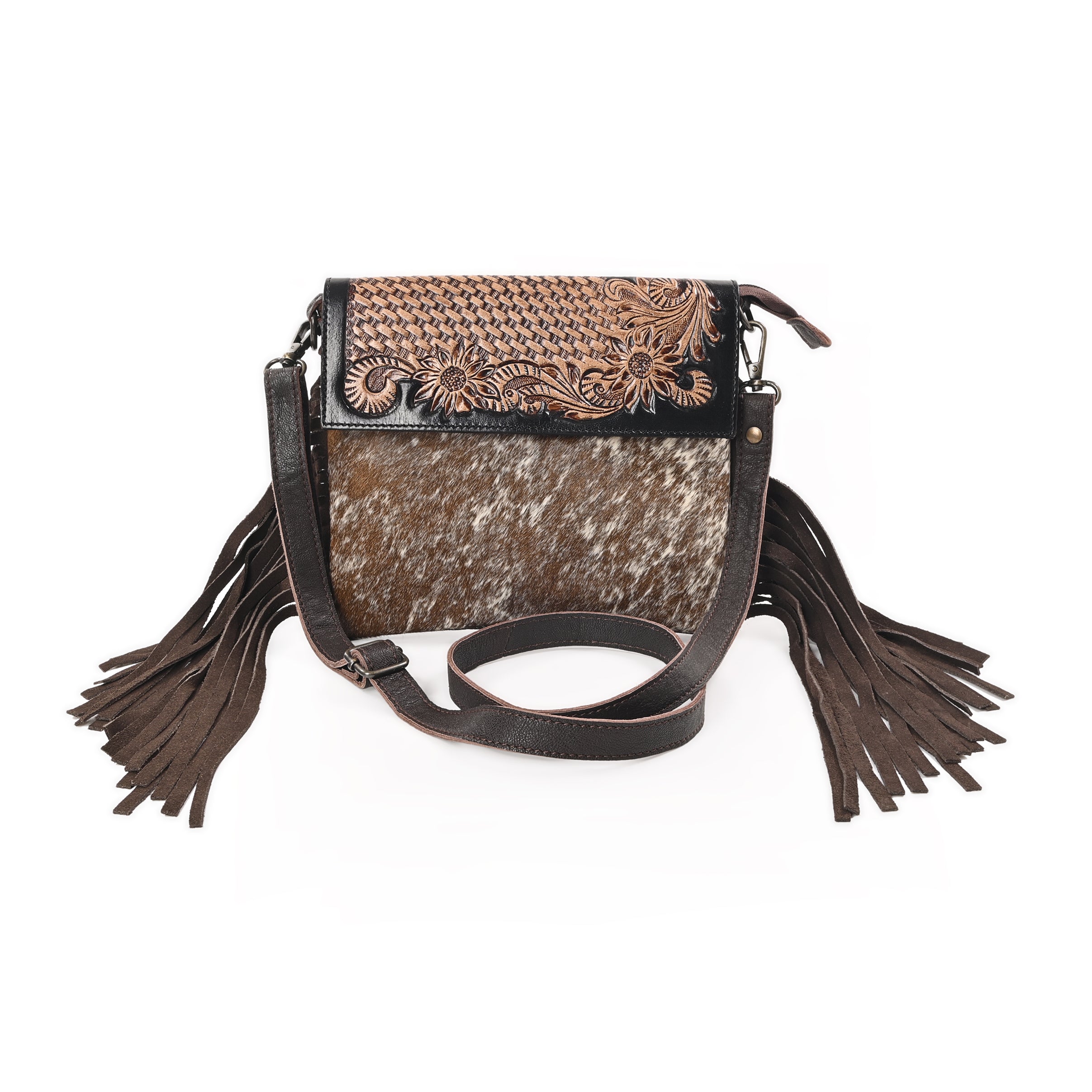 Flower Basket Crossbody Bag – Western Cowhide Leather Bag