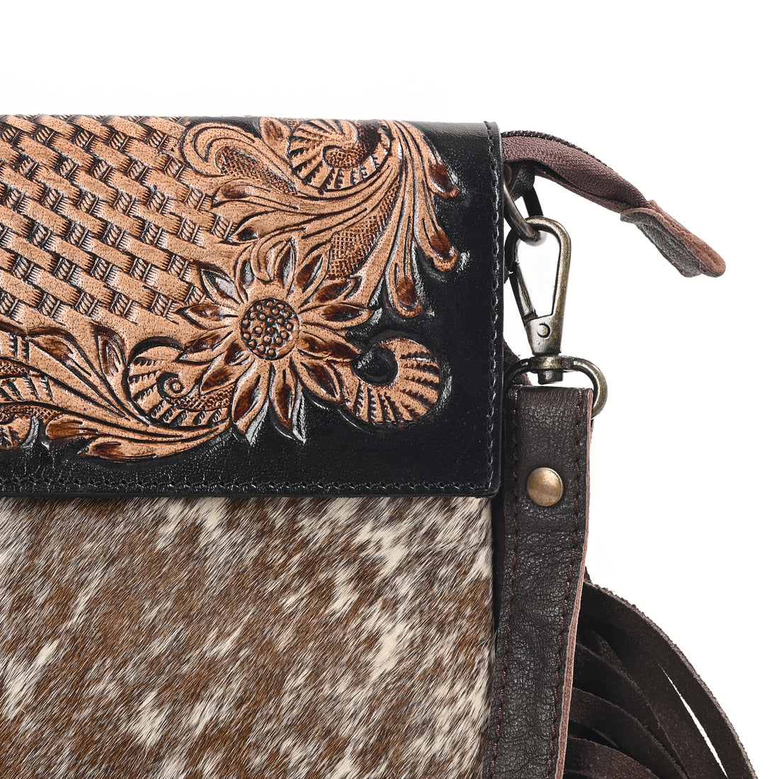 Flower Basket Crossbody Bag – Western Cowhide Leather Bag