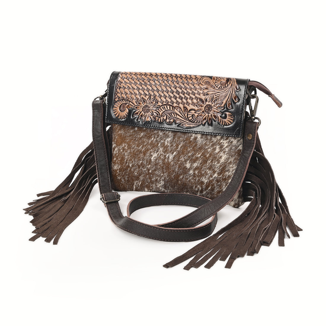 Flower Basket Crossbody Bag – Western Cowhide Leather Bag