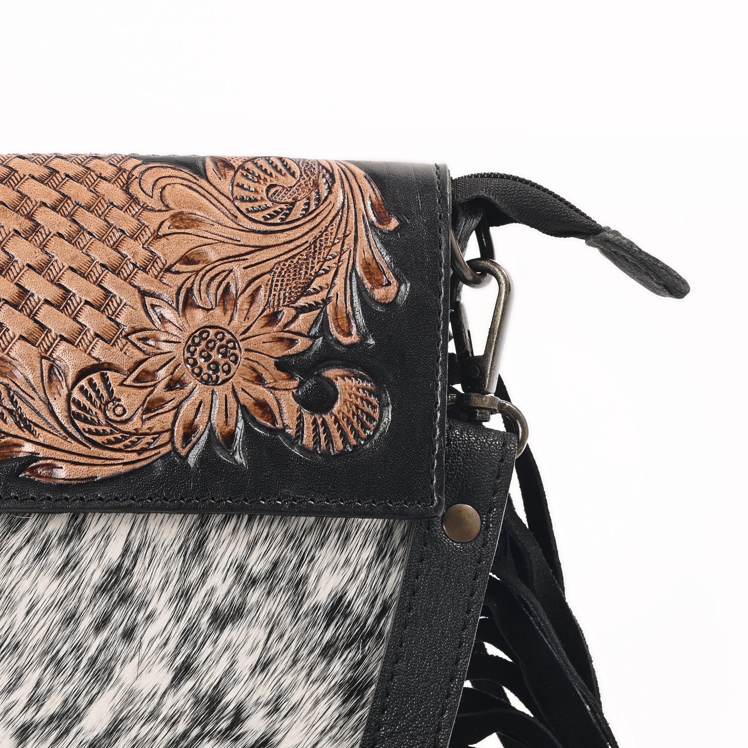 Flower Basket Small Crossbody Bag – Western Cowhide Leather Bag
