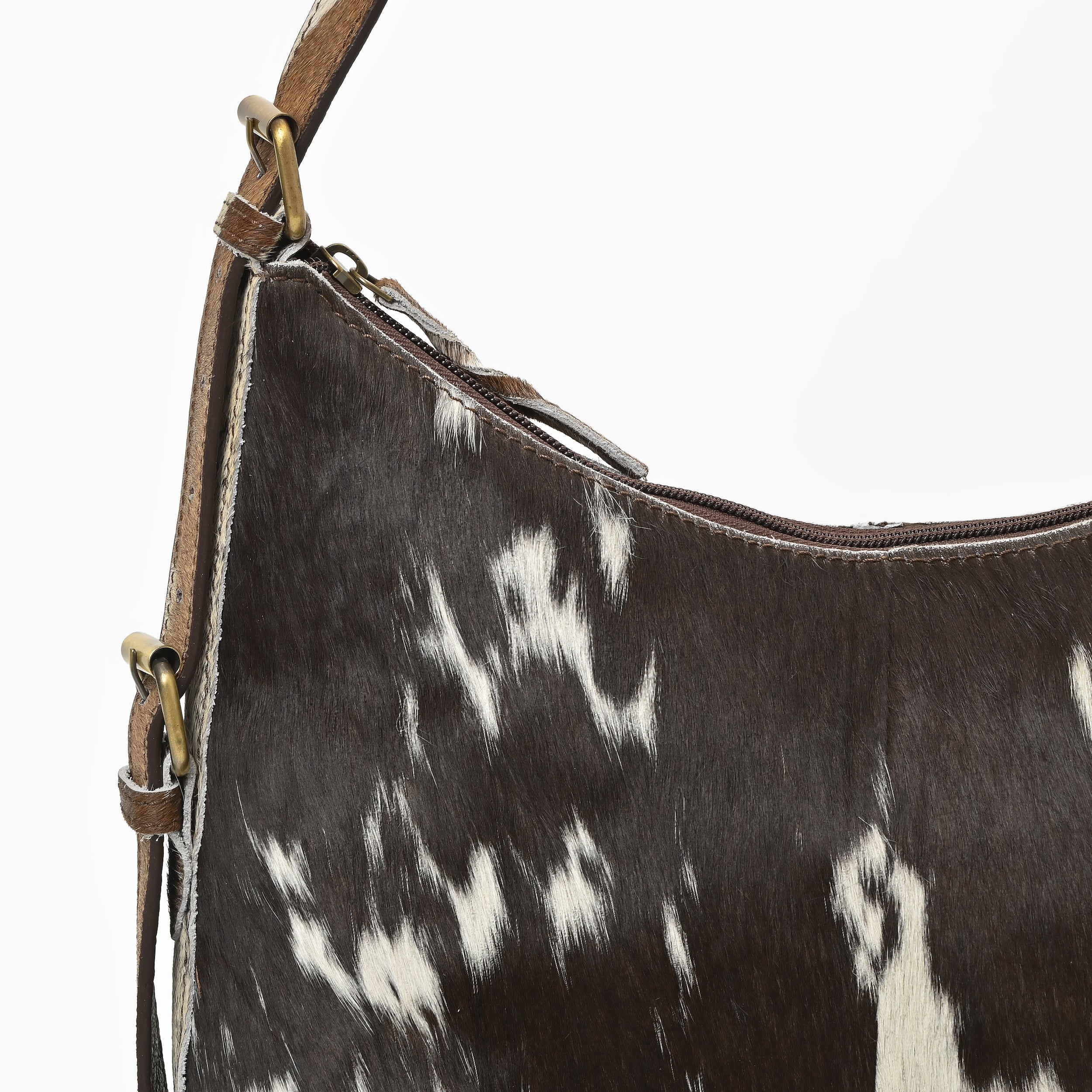 Cowhide Leather Hobo Bag – Hair-On Leather Shoulder Bag for Women