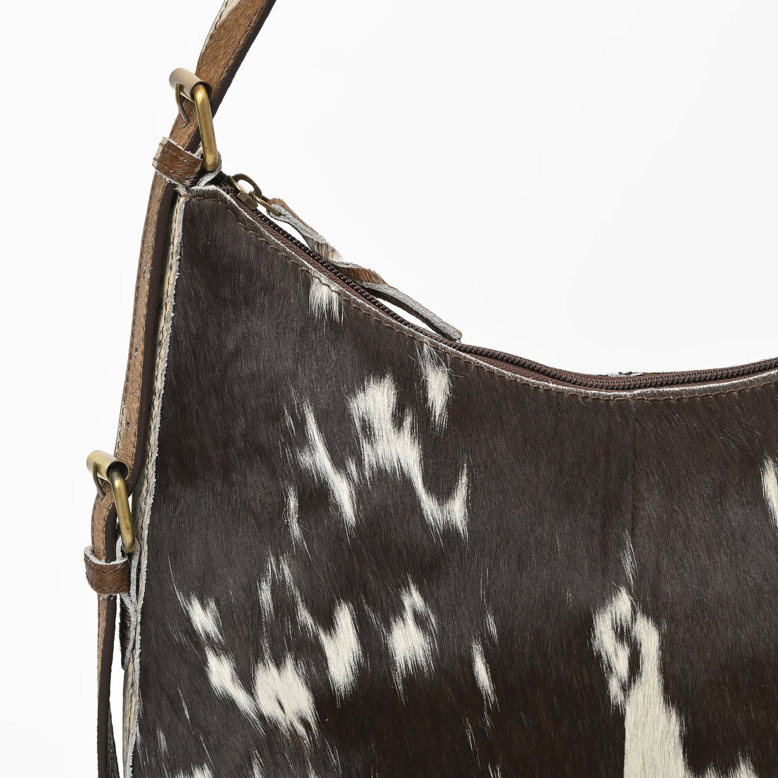 Cowhide Leather Hobo Bag – Hair-On Leather Shoulder Bag for Women