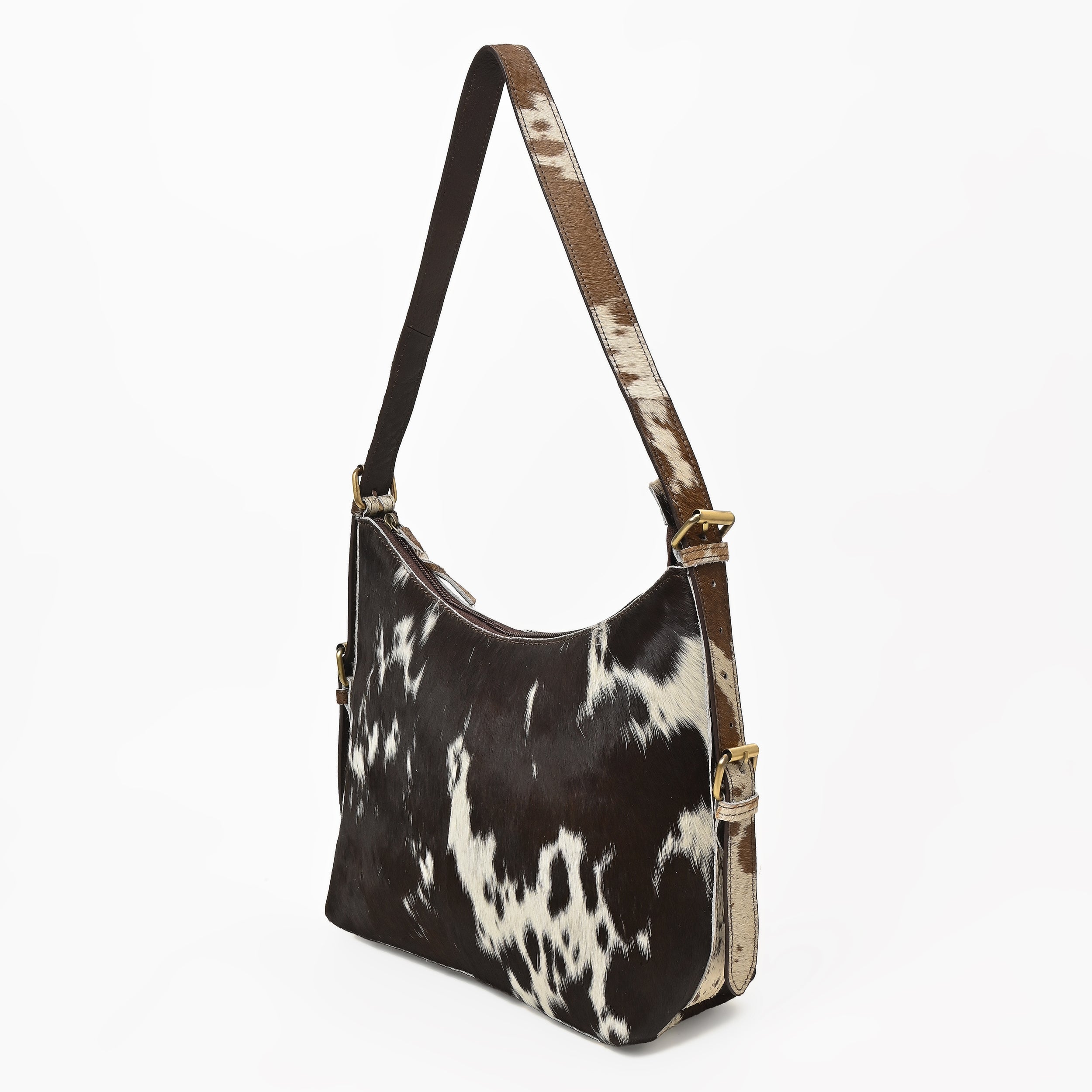 Cowhide Leather Hobo Bag – Hair-On Leather Shoulder Bag for Women