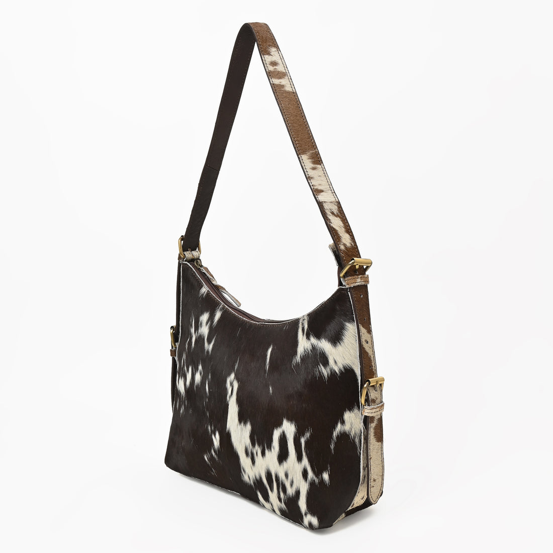 Cowhide Leather Hobo Bag – Hair-On Leather Shoulder Bag for Women