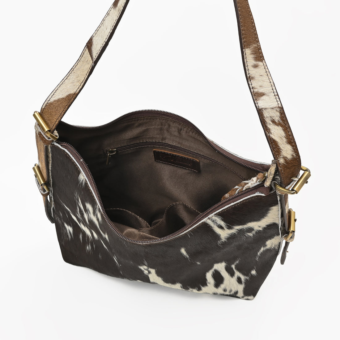Cowhide Leather Hobo Bag – Hair-On Leather Shoulder Bag for Women
