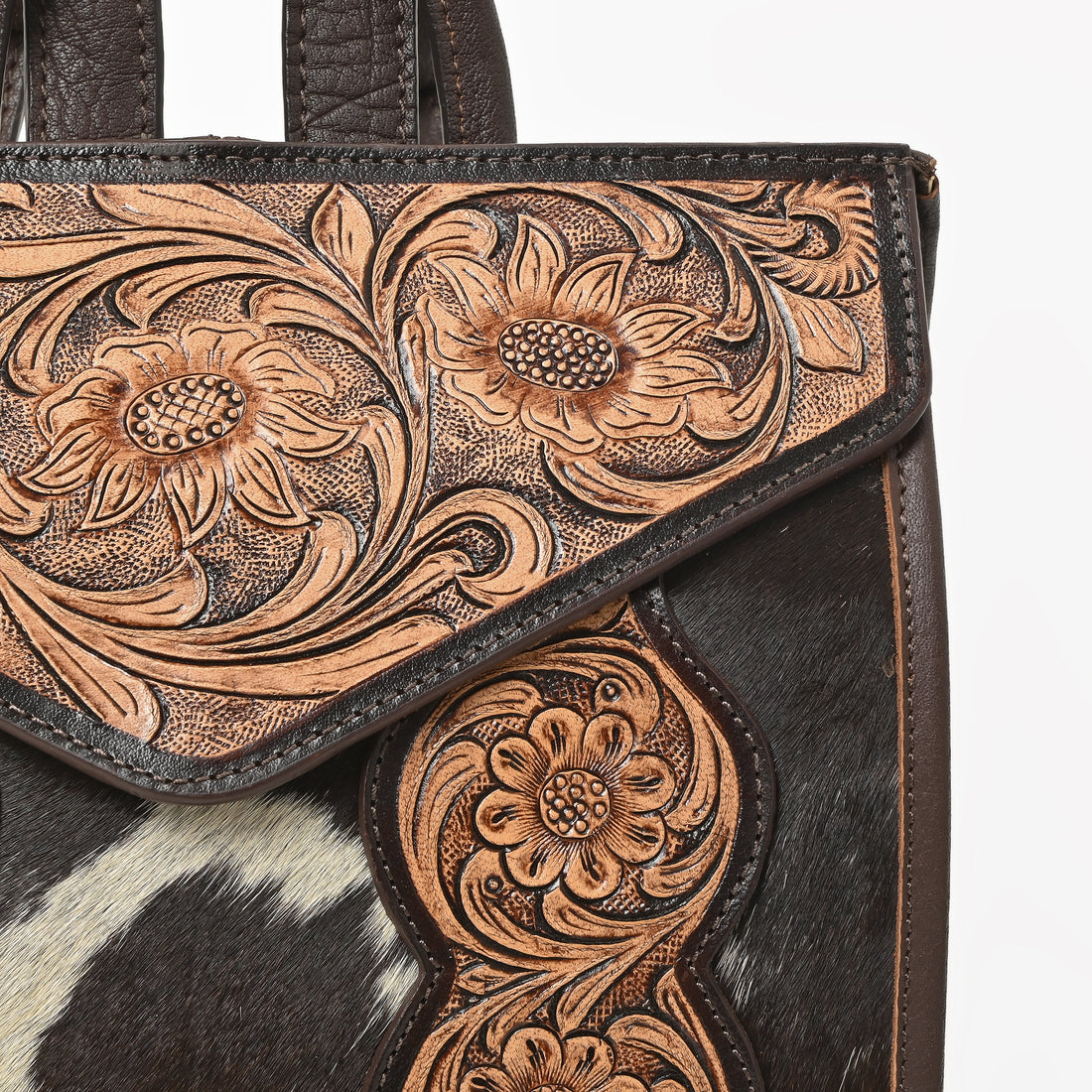 Cowhide Western Bloom Leather Backpack