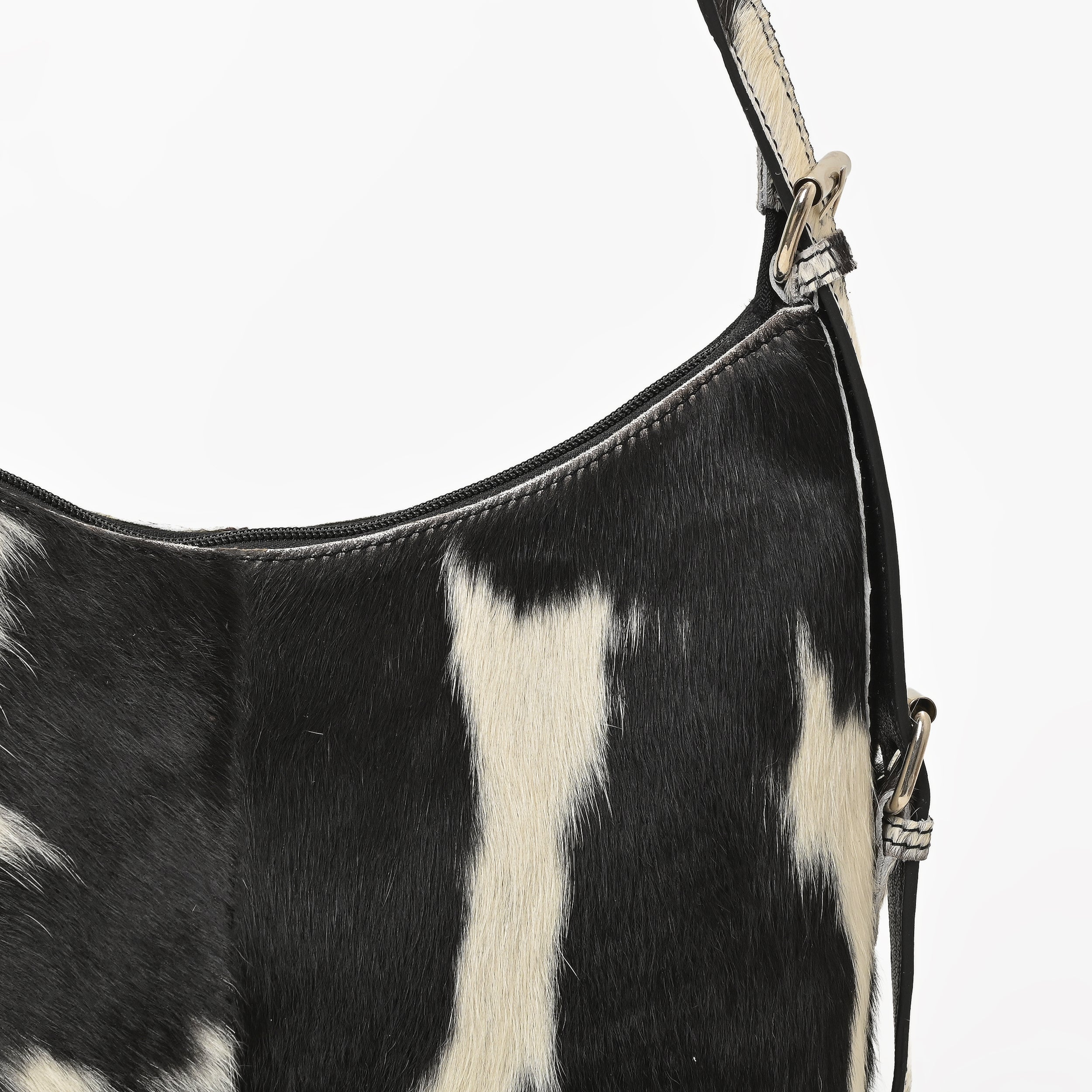 Cowhide Leather Hobo Bag – Hair-On Leather Shoulder Bag for Women