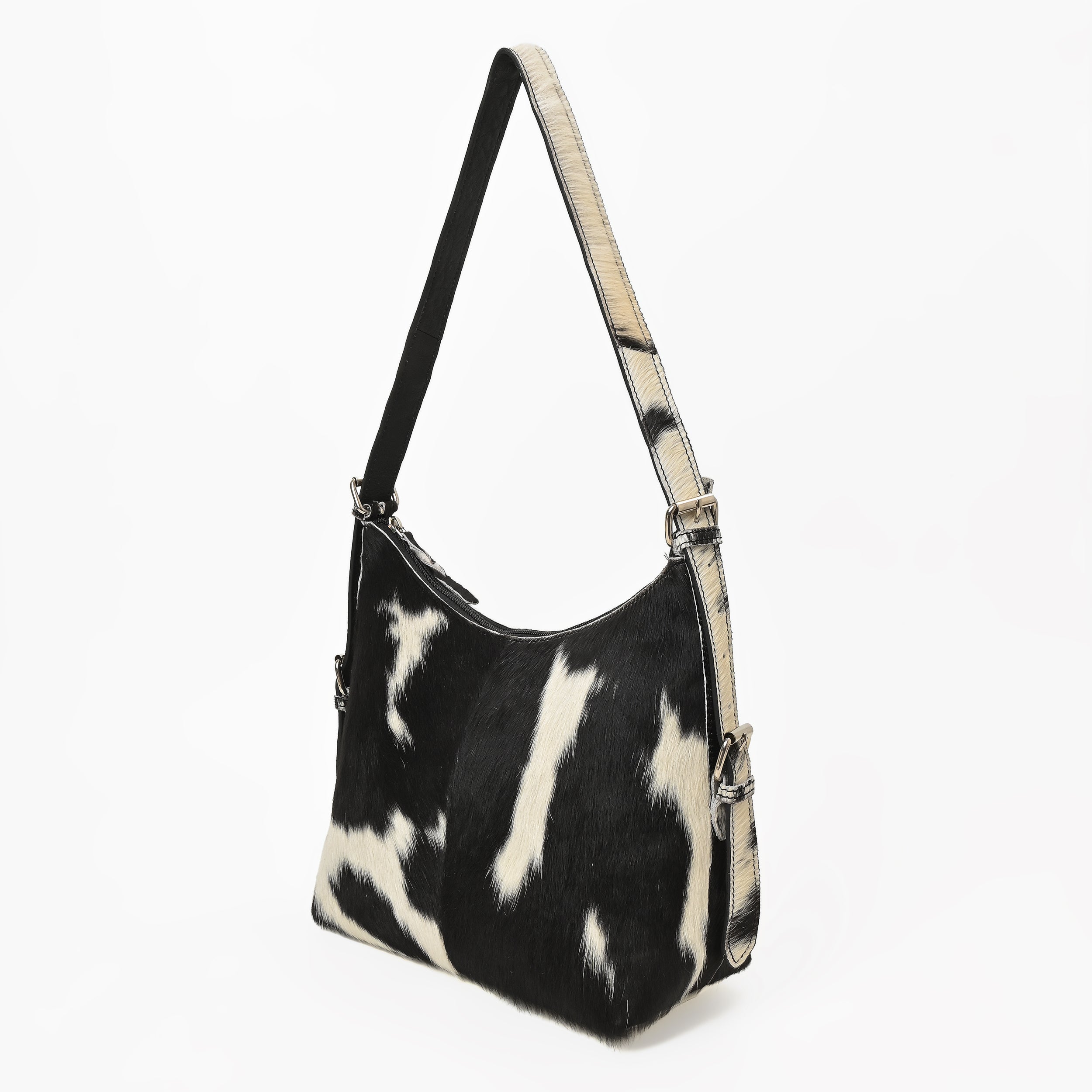 Cowhide Leather Hobo Bag – Hair-On Leather Shoulder Bag for Women
