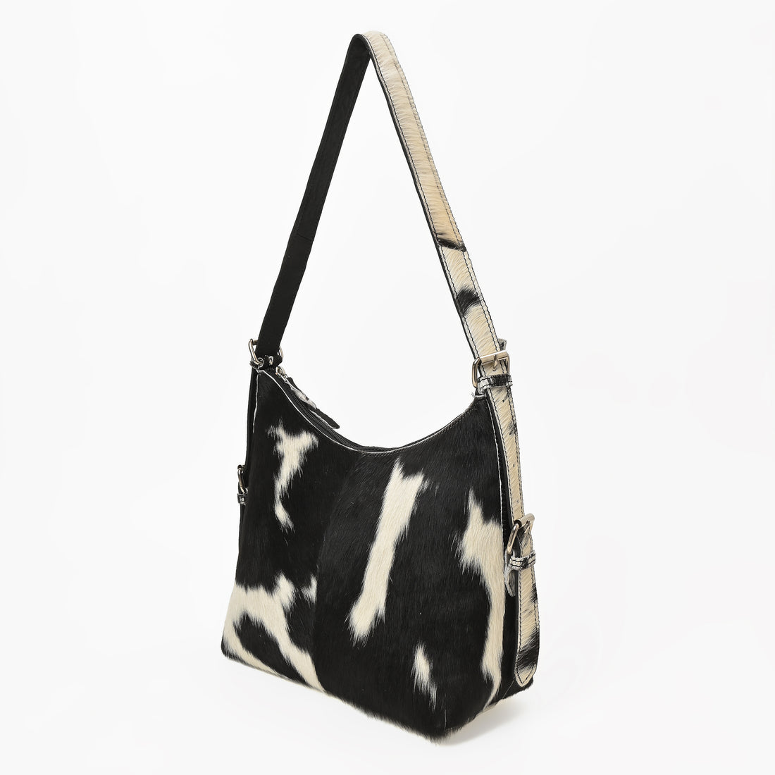 Cowhide Leather Hobo Bag – Hair-On Leather Shoulder Bag for Women