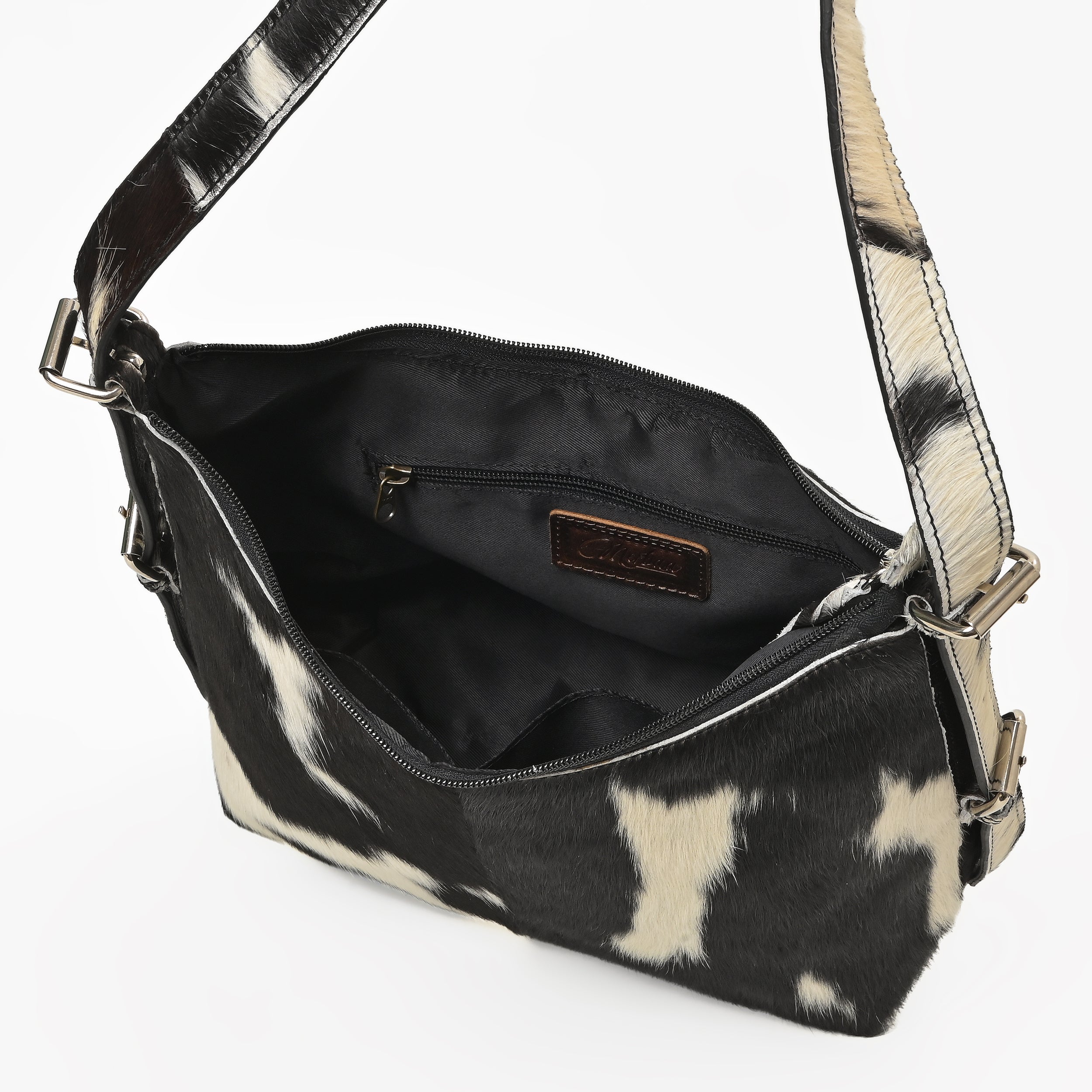 Cowhide Leather Hobo Bag – Hair-On Leather Shoulder Bag for Women