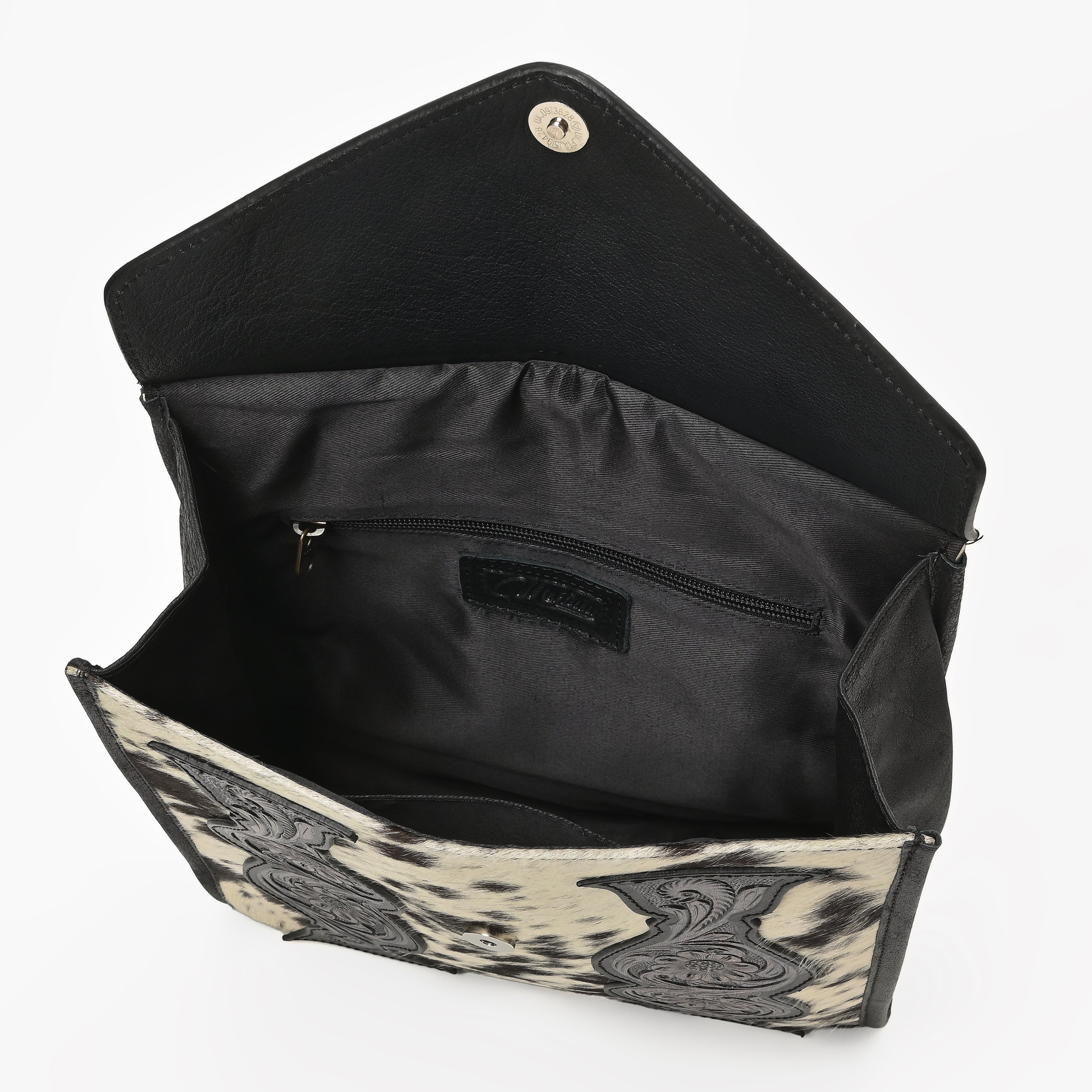 Cowhide Western Bloom Leather Backpack – Floral Tooled Hair-On Leather Bag