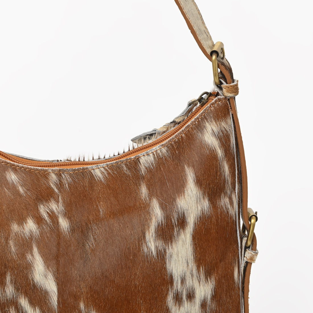Cowhide Leather Hobo Bag – Hair-On Leather Shoulder Bag for Women