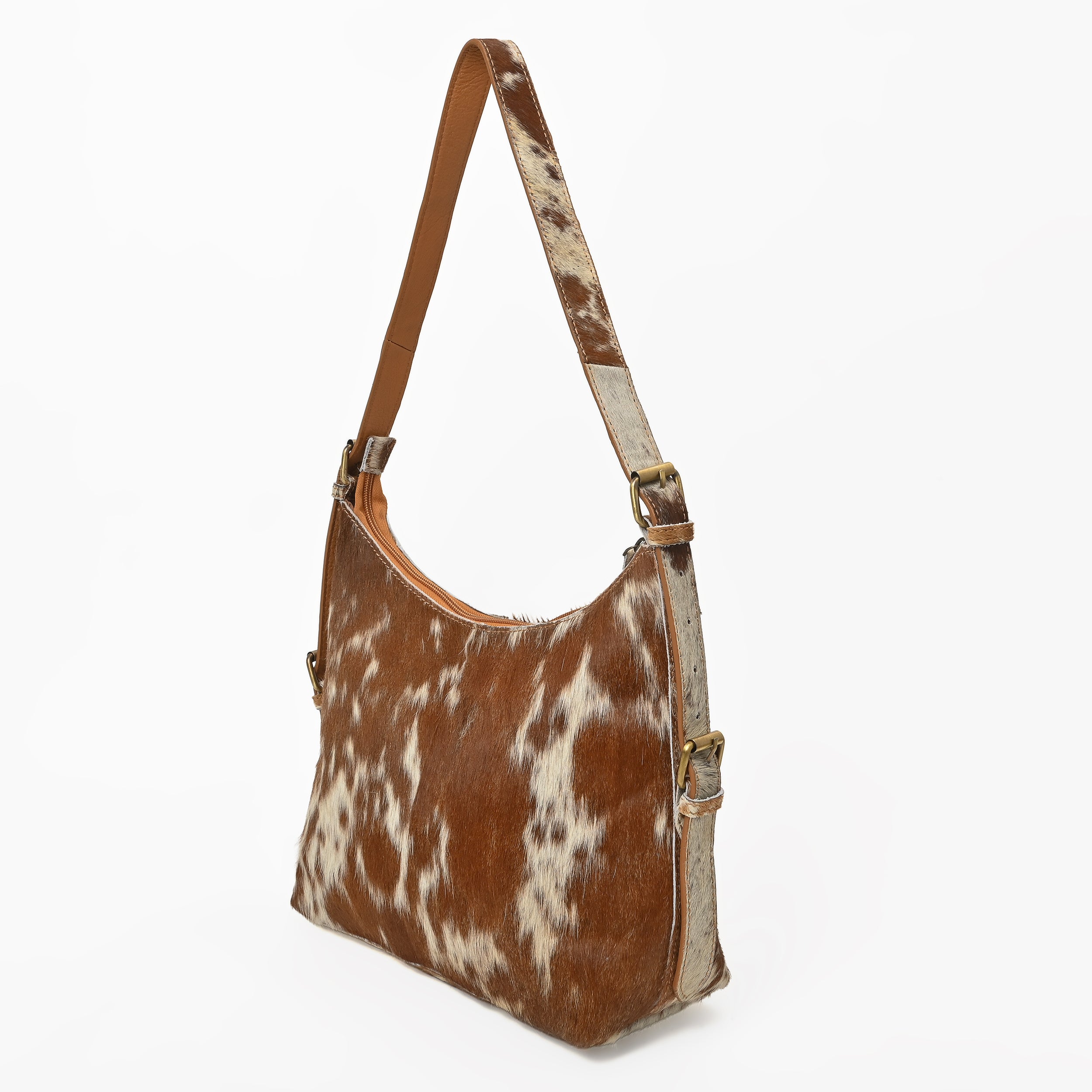 Cowhide Leather Hobo Bag – Hair-On Leather Shoulder Bag for Women