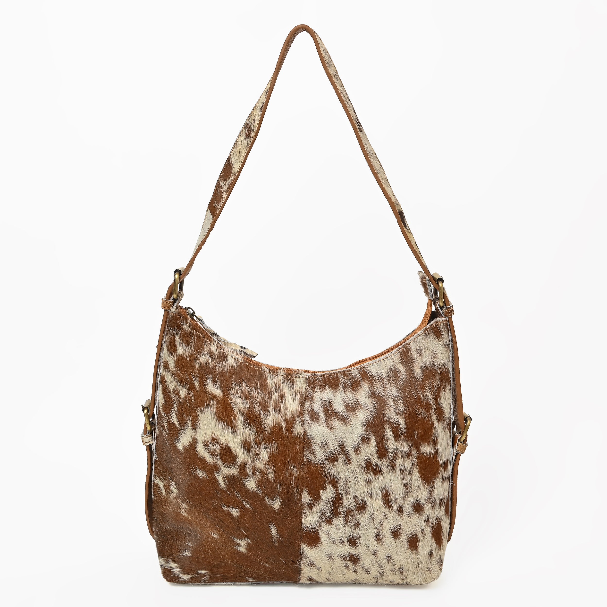 Cowhide Leather Hobo Bag – Hair-On Leather Shoulder Bag for Women
