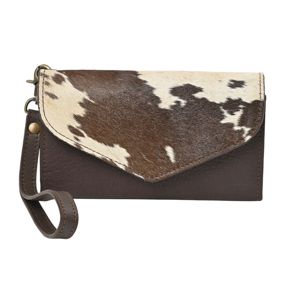 Hair-On Leather Clutch Wallet – Cowhide Wristlet Wallet for Women