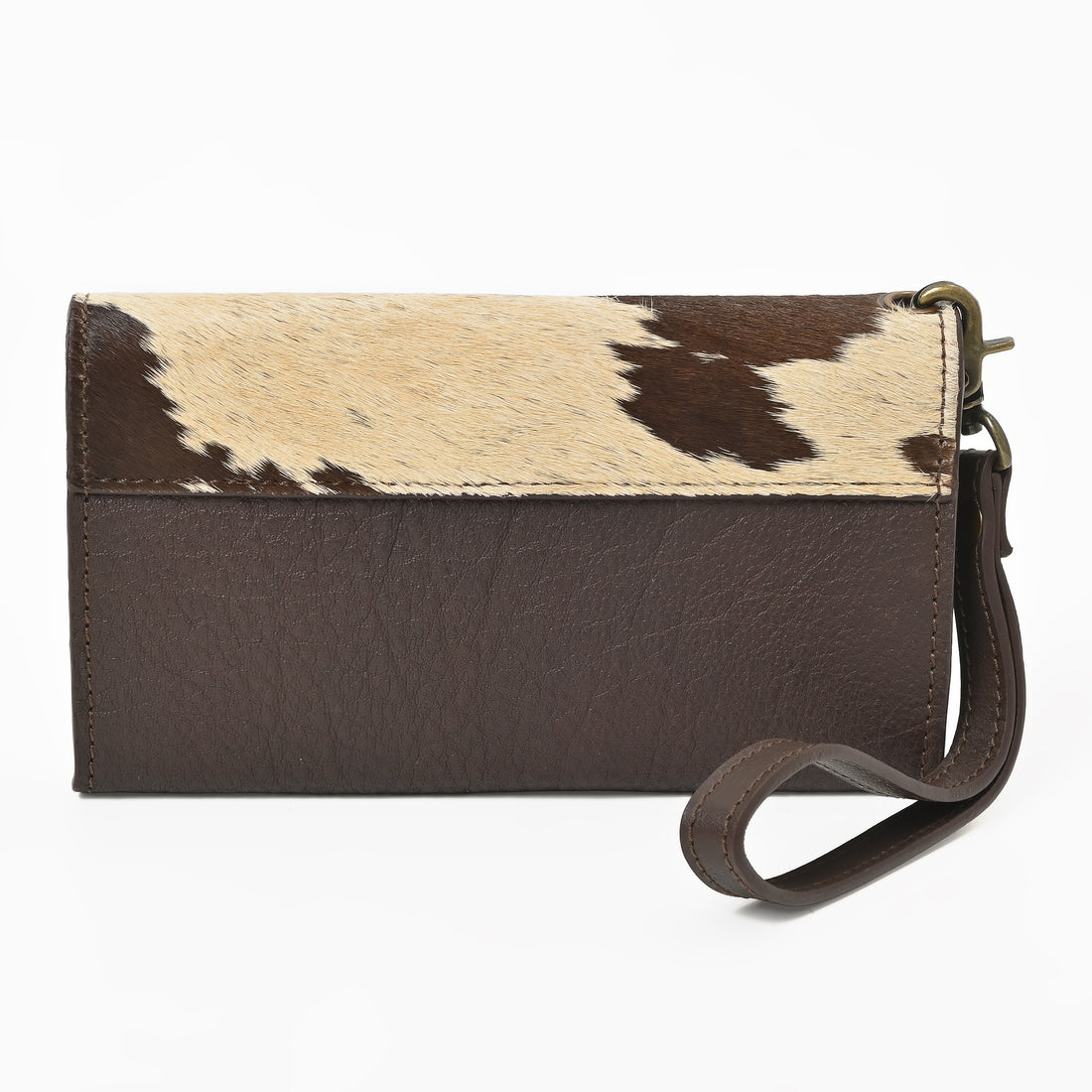 Hair-On Leather Clutch Wallet – Cowhide Wristlet Wallet for Women