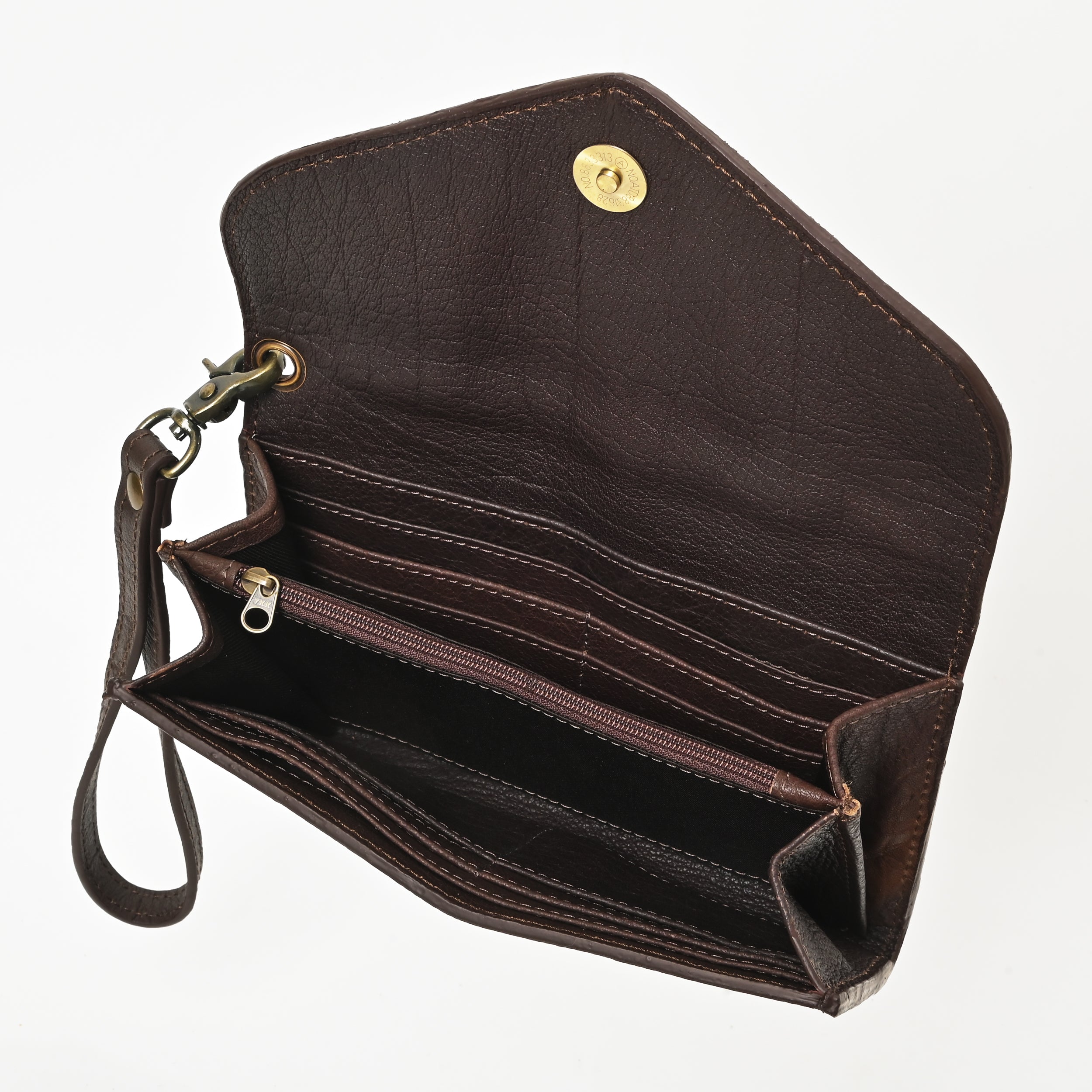 Cowgirl Boot Stitch Leather Wristlet Wallet – Western Style Clutch with Strap