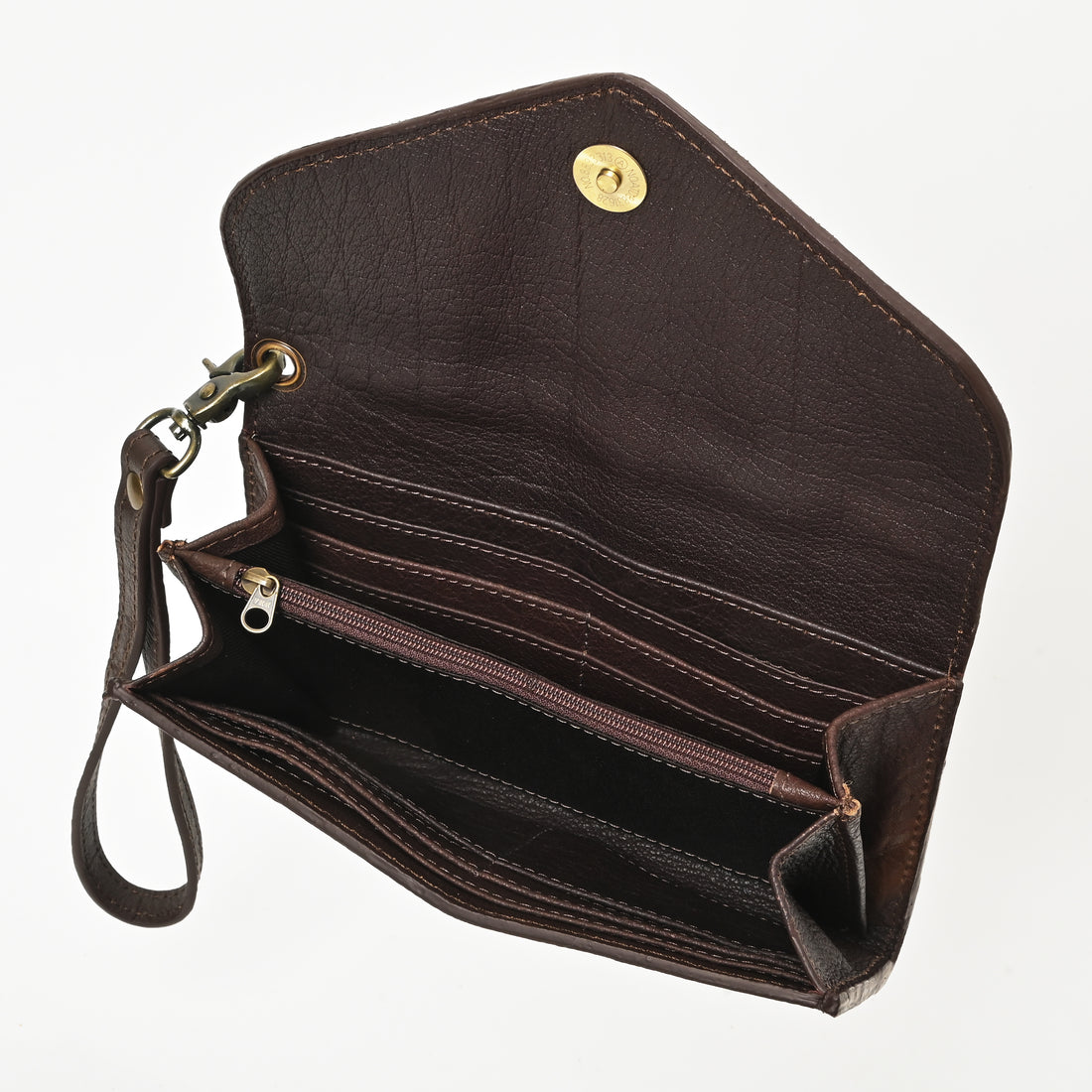 Cowgirl Boot Stitch Leather Wristlet Wallet – Western Style Clutch with Strap