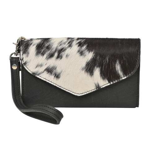 Hair-On Leather Clutch Wallet – Cowhide Wristlet Wallet for Women