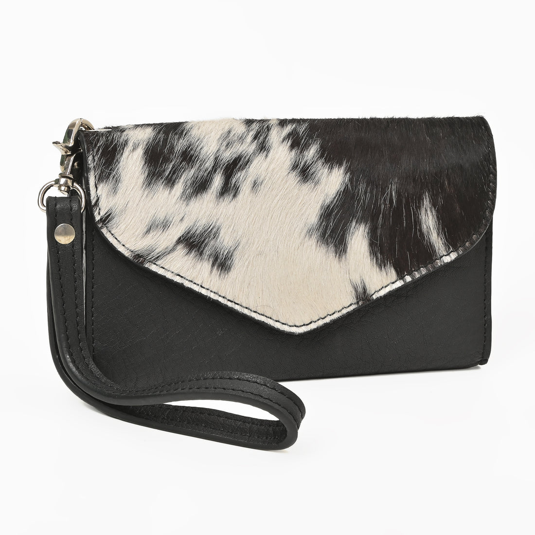 Hair-On Leather Clutch Wallet – Cowhide Wristlet Wallet for Women