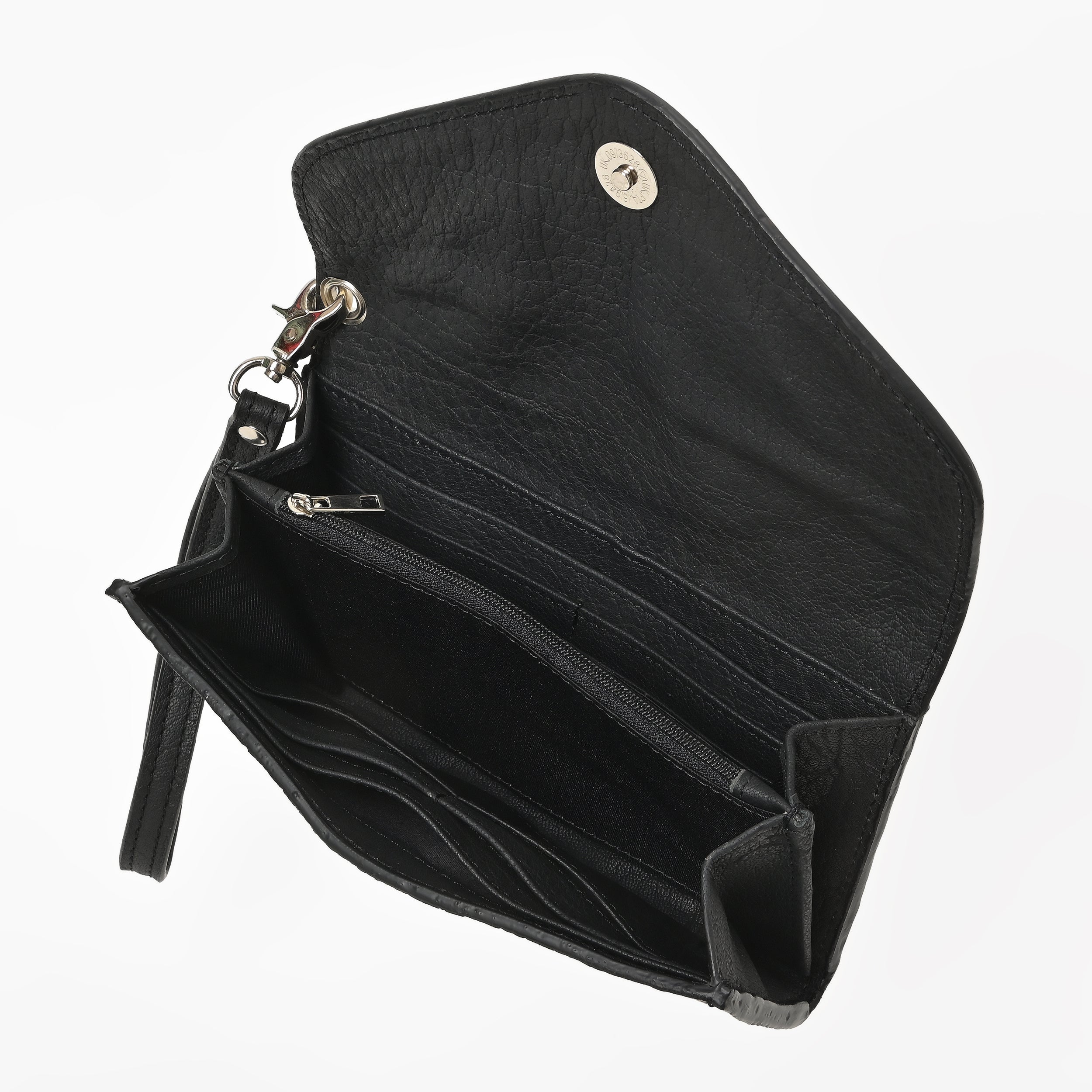 Cowgirl Tooled Leather Wristlet Wallet – Western Cowhide Clutch with Strap