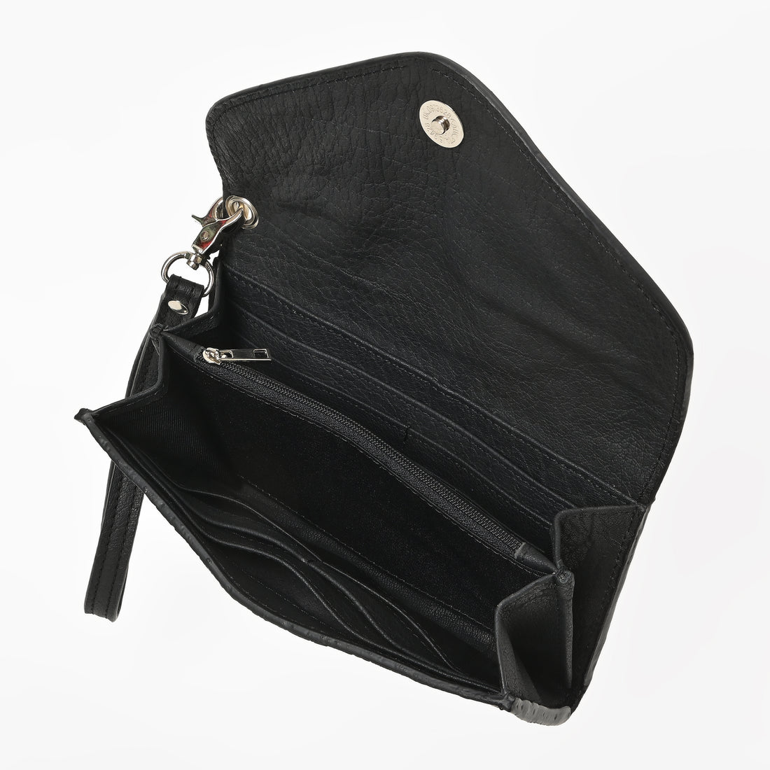 Cowgirl Tooled Leather Wristlet Wallet – Western Cowhide Clutch with Strap