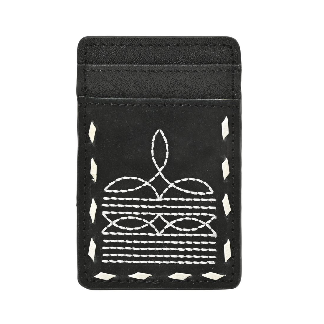 Ranger Stitch Leather Cardholder Wallet – Slim Handmade Leather Card Holder