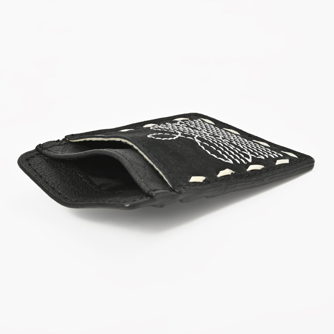 Ranger Stitch Leather Cardholder Wallet – Slim Handmade Leather Card Holder