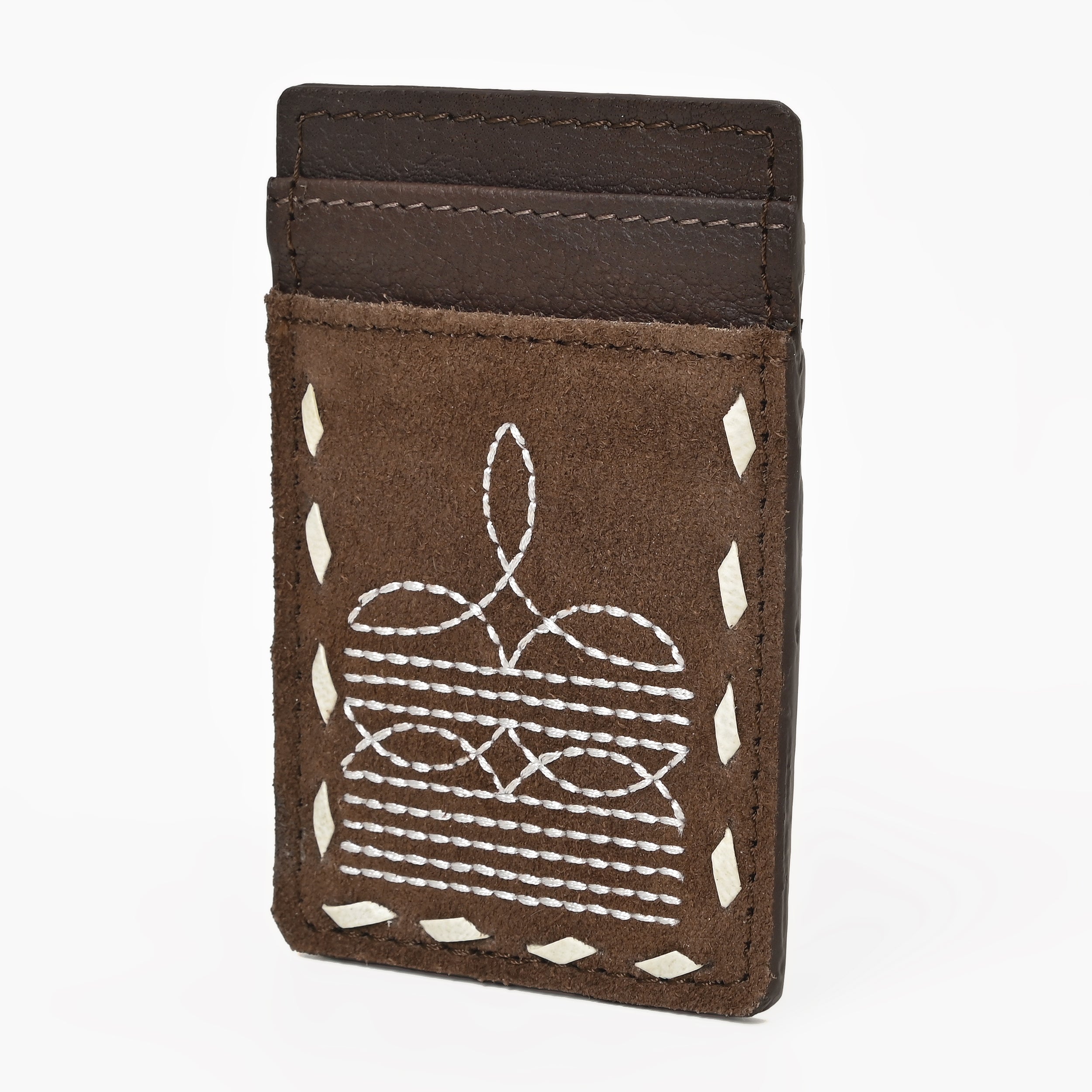 Ranger Stitch Leather Cardholder Wallet – Slim Handmade Leather Card Holder