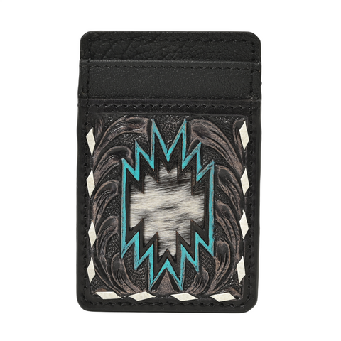Thunderhide Leather Cardholder Wallet – Handcrafted Western Tooled Slim Wallet