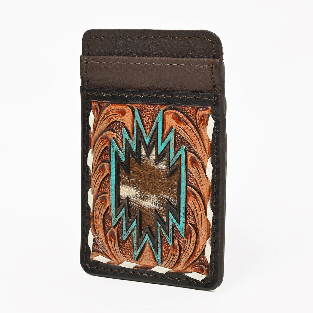 Thunderhide Leather Cardholder Wallet – Handcrafted Western Tooled Slim Wallet