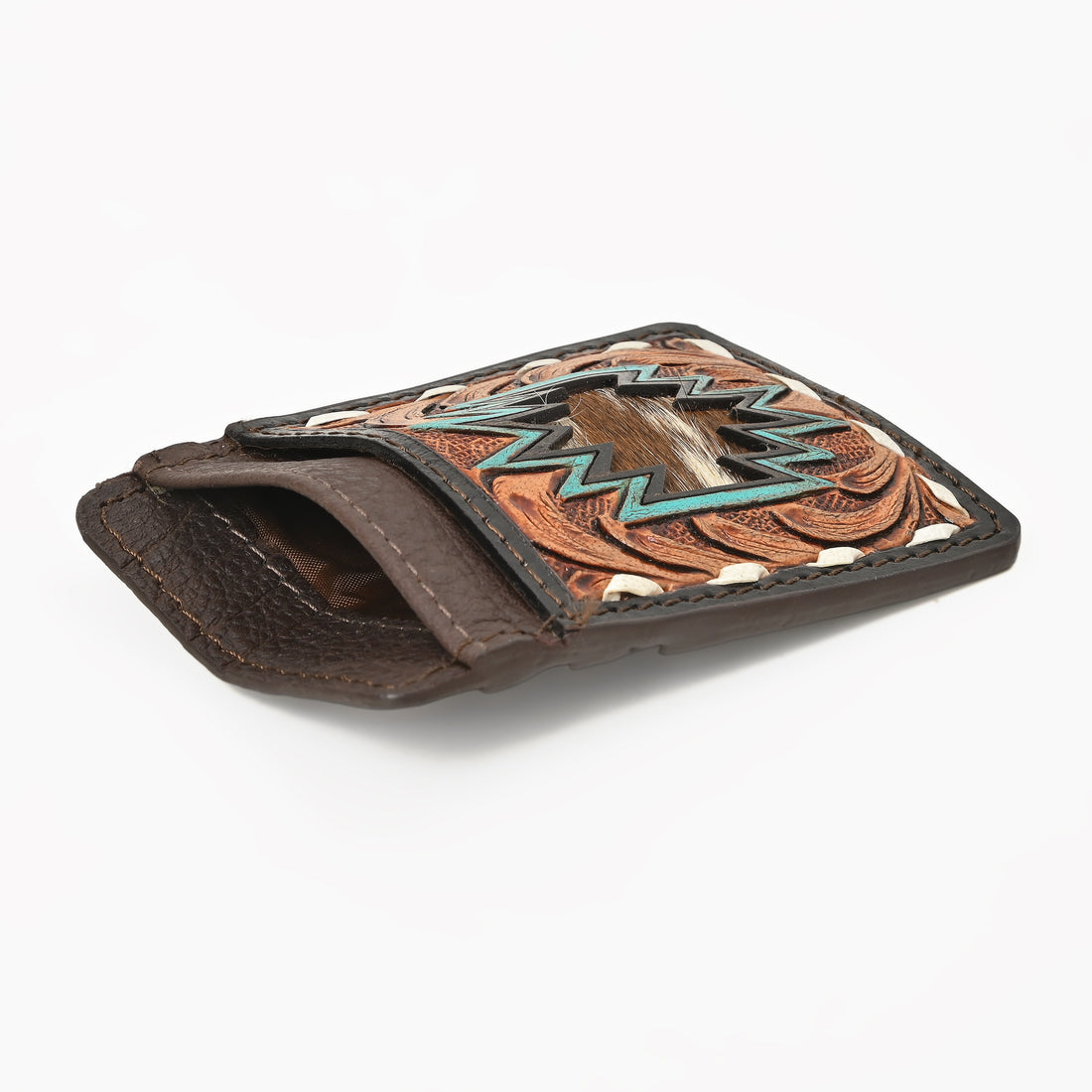 Thunderhide Leather Cardholder Wallet – Handcrafted Western Tooled Slim Wallet