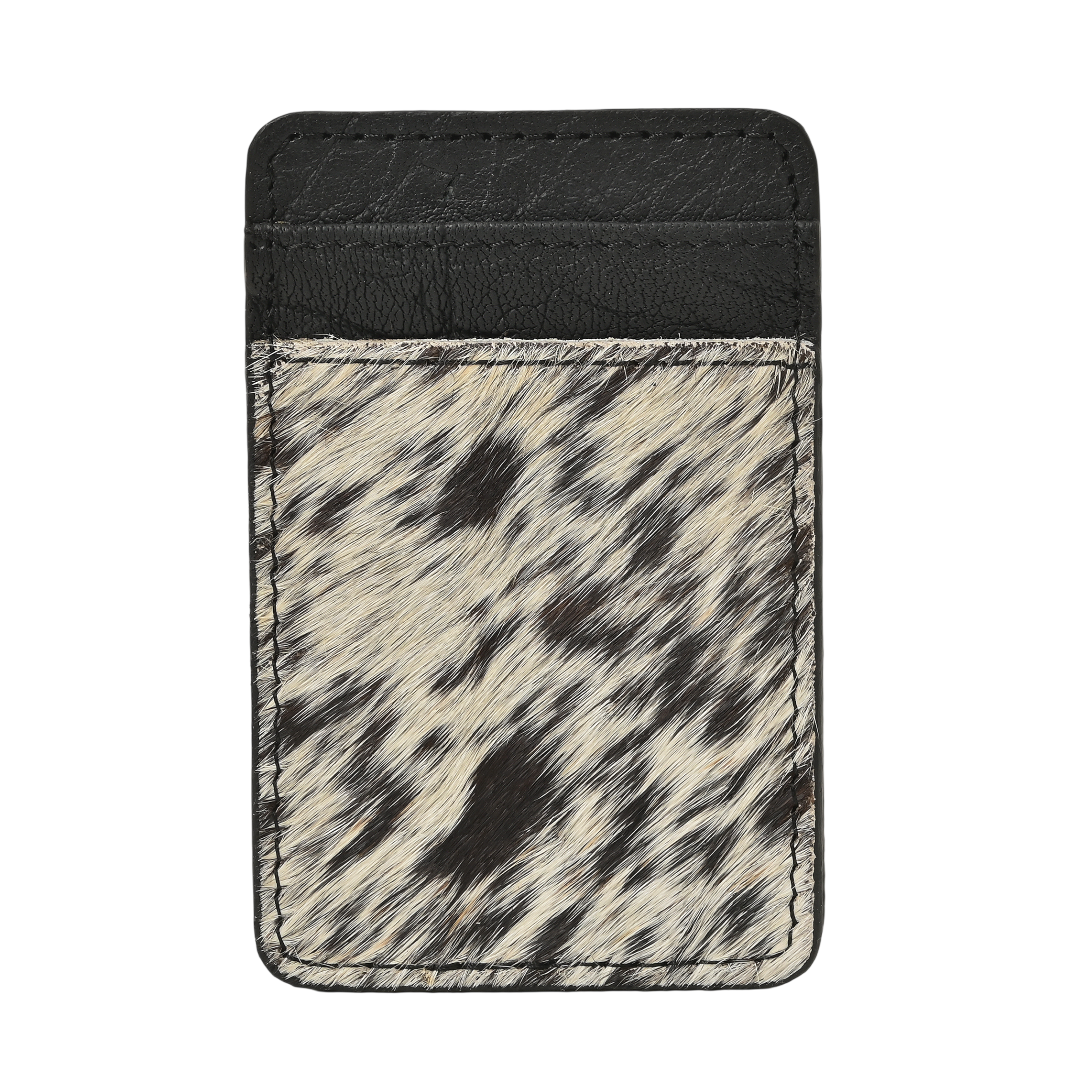 Western Cowhide Leather Cardholder – Slim Hair-On Leather Wallet