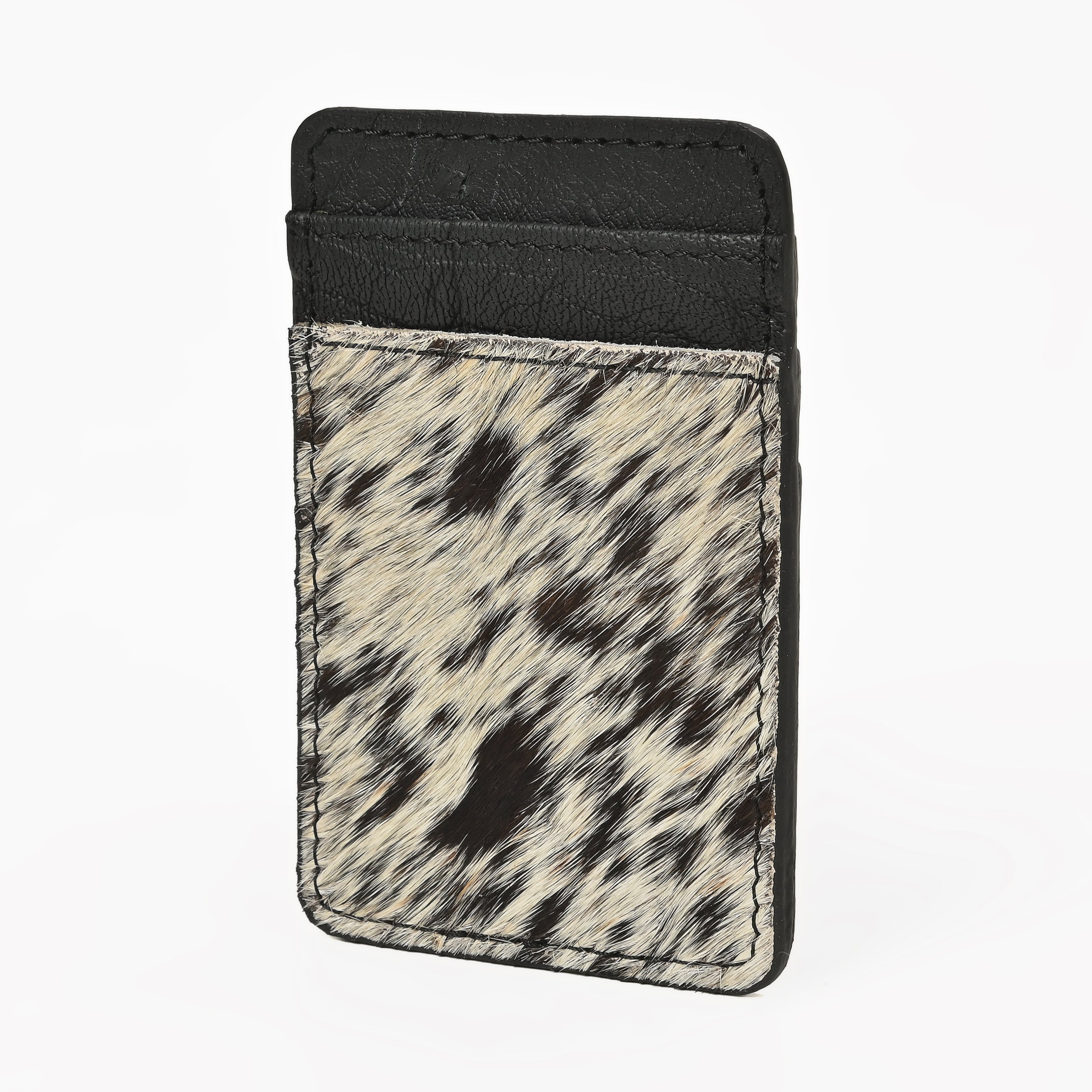 Western Cowhide Leather Cardholder – Slim Hair-On Leather Wallet