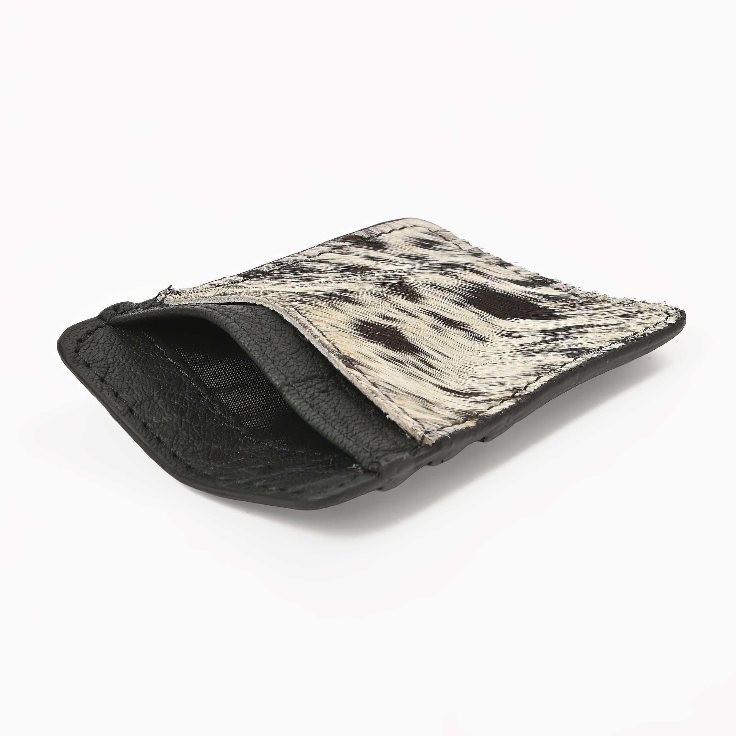 Western Cowhide Leather Cardholder – Slim Hair-On Leather Wallet