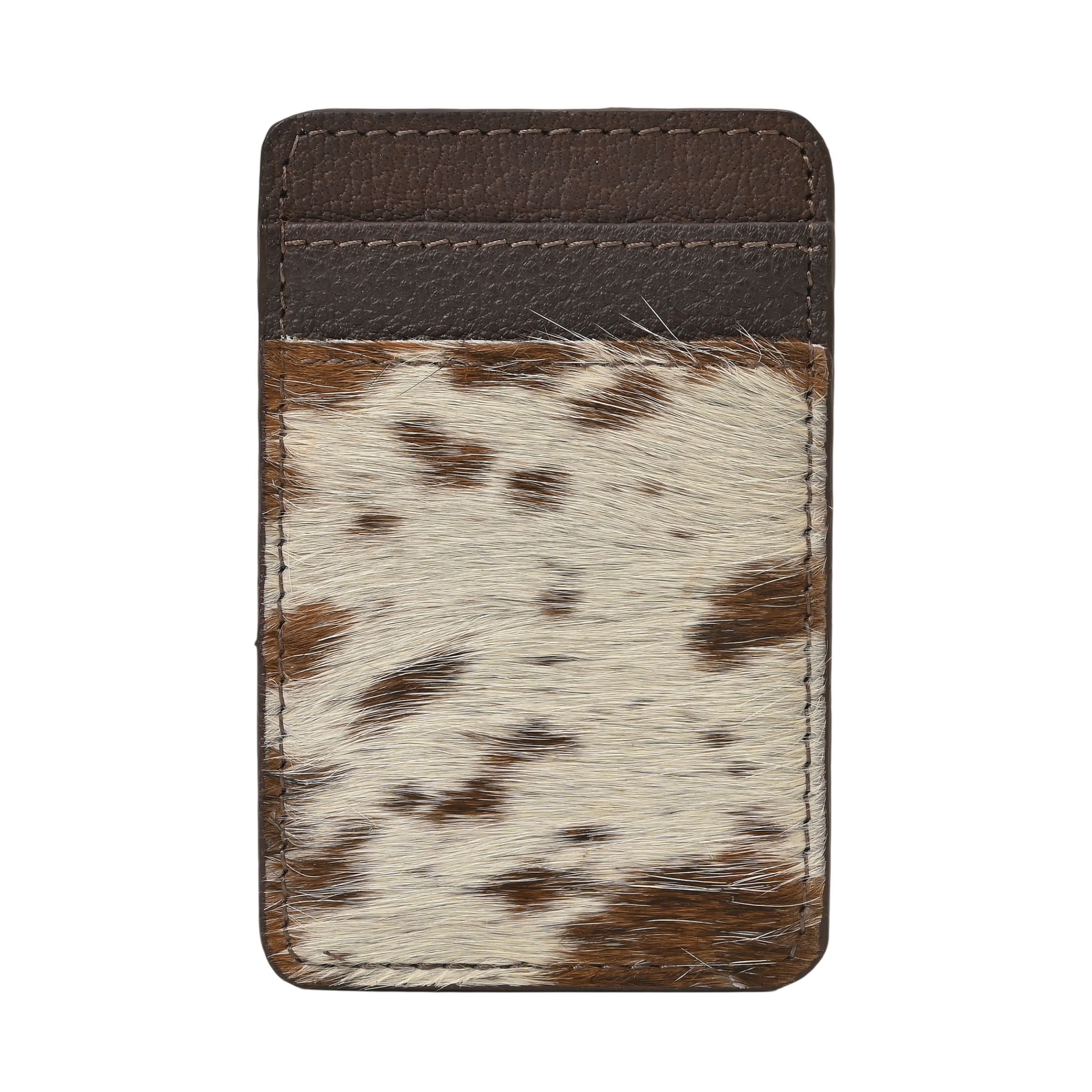 Western Cowhide Leather Cardholder – Slim Hair-On Leather Wallet