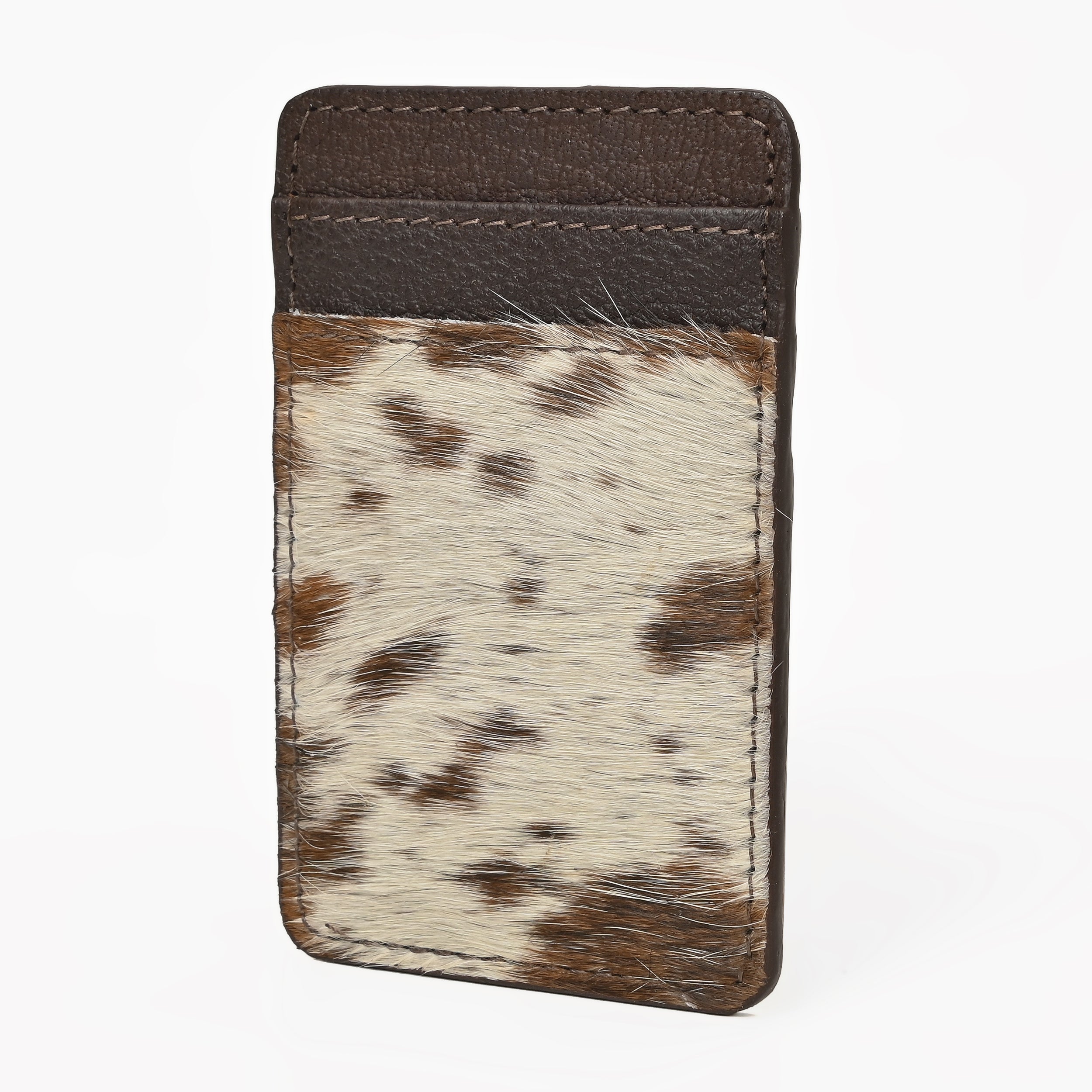Western Cowhide Leather Cardholder – Slim Hair-On Leather Wallet